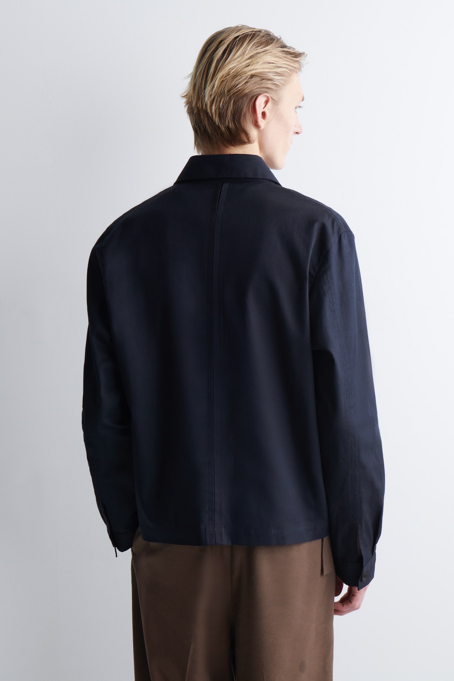 LOCKERE HEMDJACKE AUS BAUMWOLL-LEINEN-MIX - NAVYBLAU/BEIGE - 10