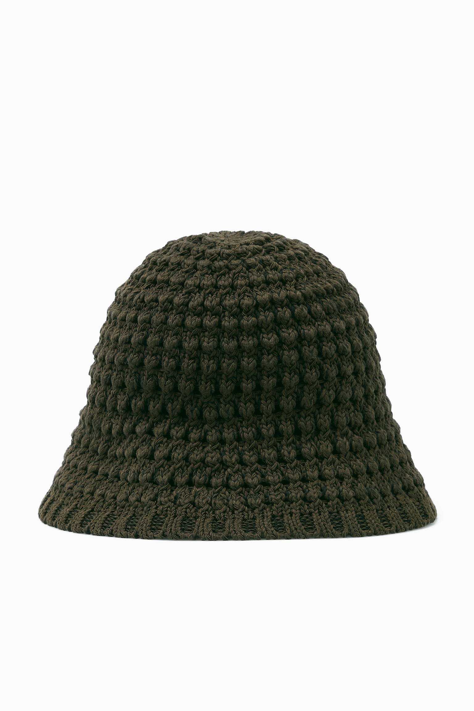 CROCHET BUCKET HAT - DARK KHAKI - 2