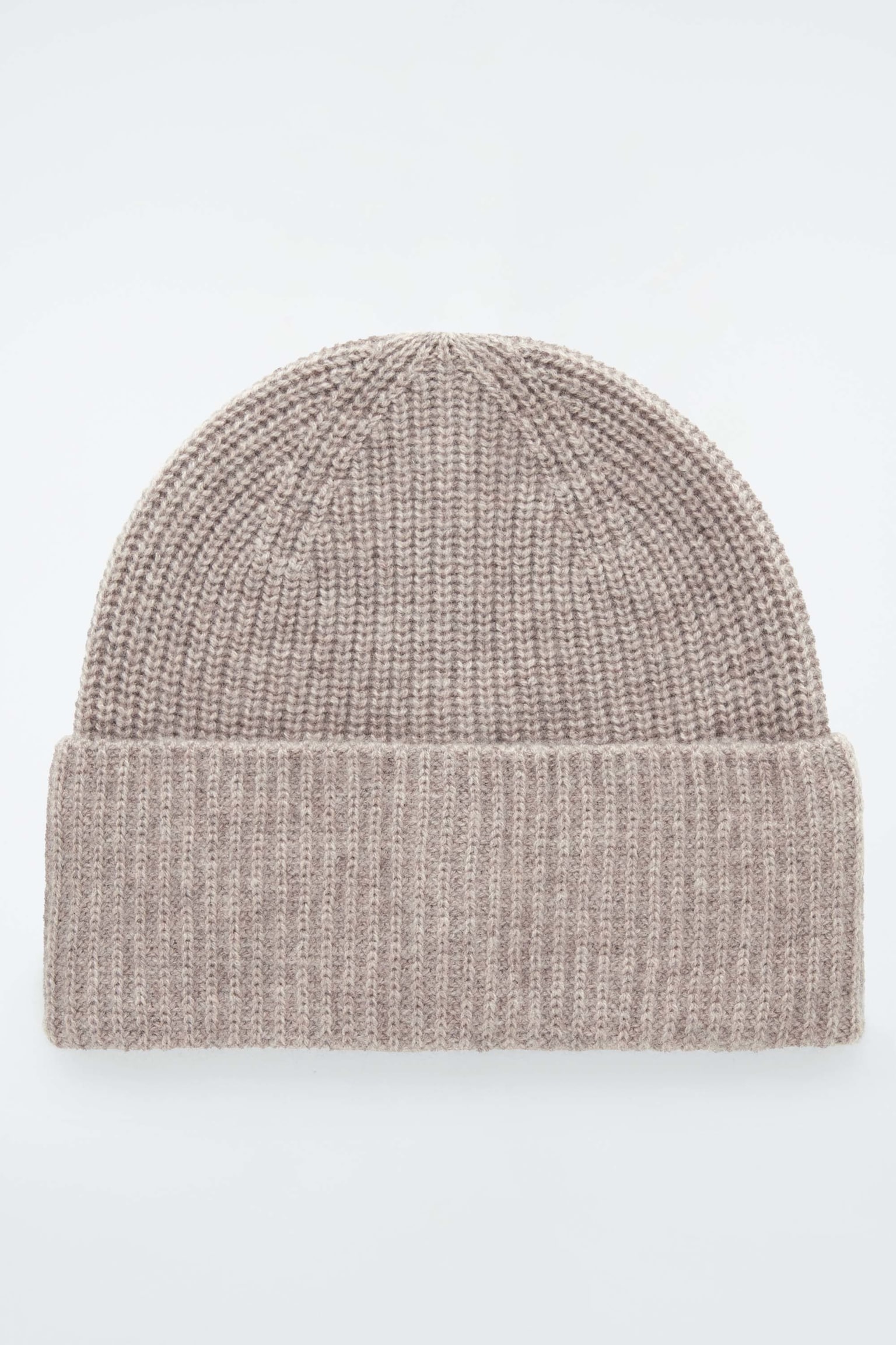 RIBBED WOOL AND CASHMERE BEANIE - BEIGE/BRIGHT RED/NAVY - 2