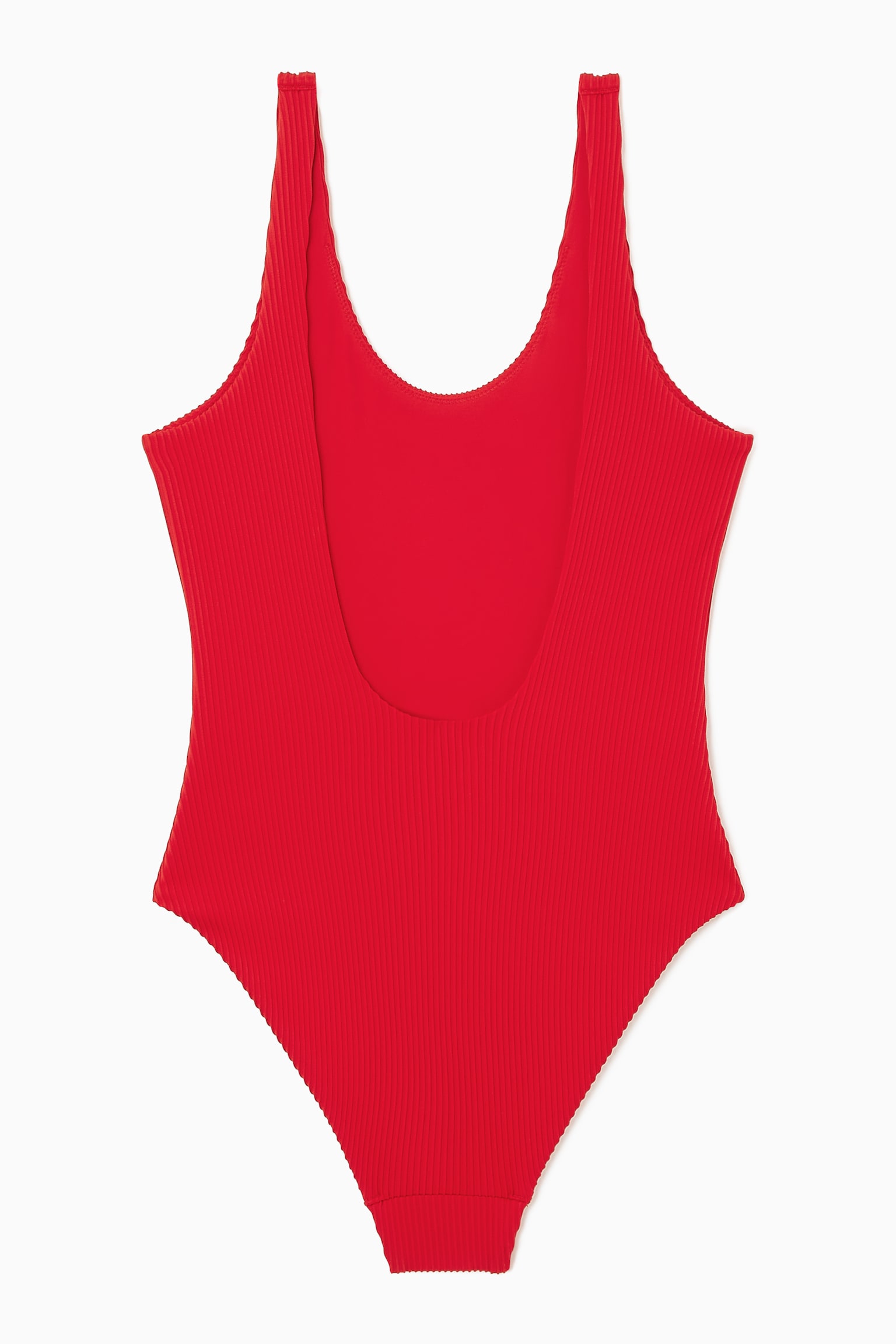 SCOOP-NECK RIBBED SWIMSUIT - BRIGHT RED/BLACK/WHITE - 7