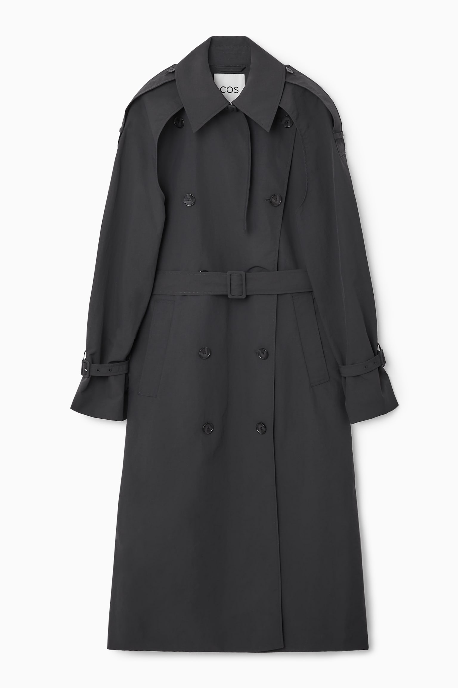 CONVERTIBLE NYLON TRENCH COAT - DARK GREY - 2