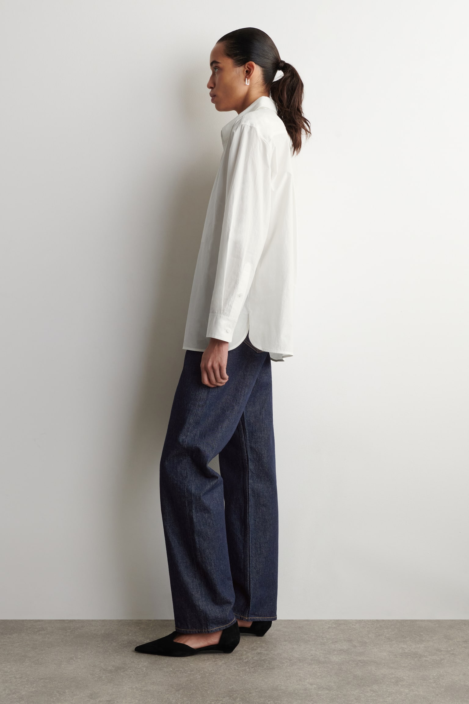 РИЗА ОТ ПИМА ПАМУК С НАПЛОСТЕНА ЯКА - БЯЛО - 5