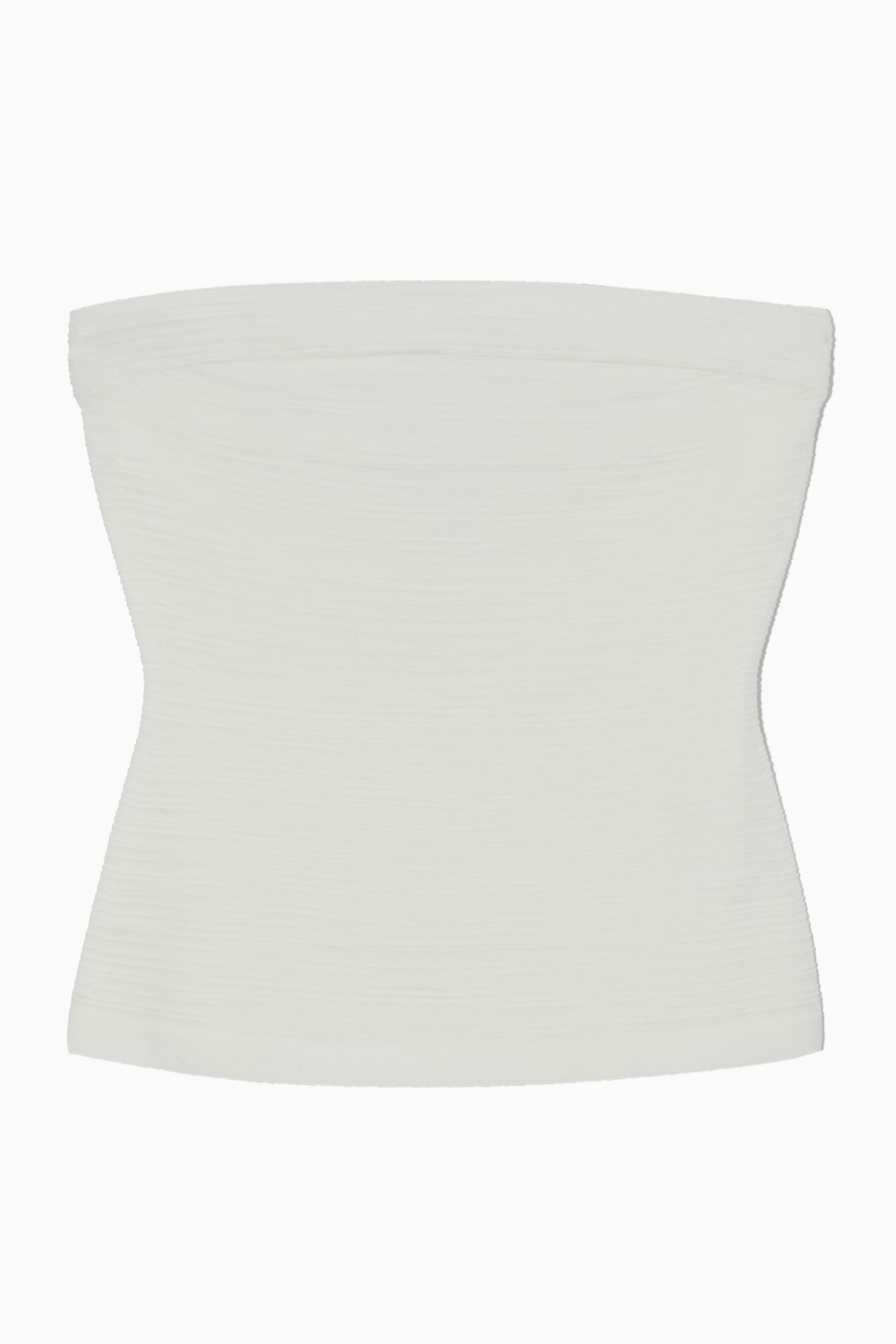 TEXTURED BANDEAU TOP - WHITE/BLACK - 1