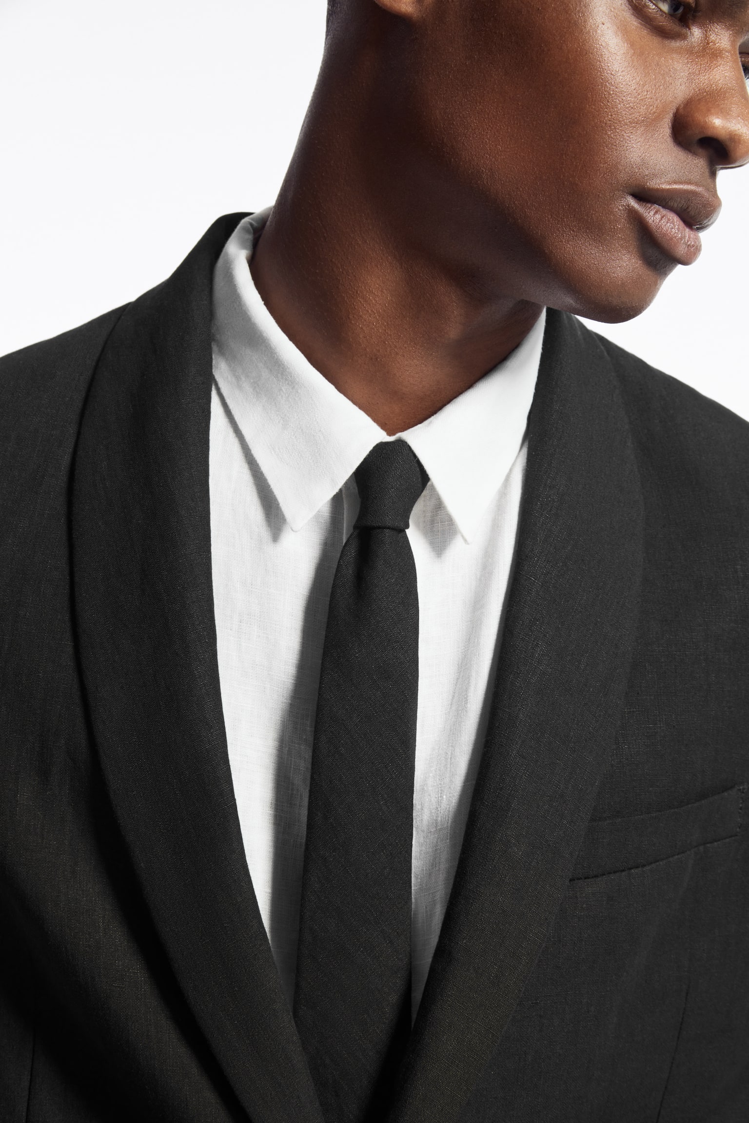 LINEN TIE - BLACK - 1