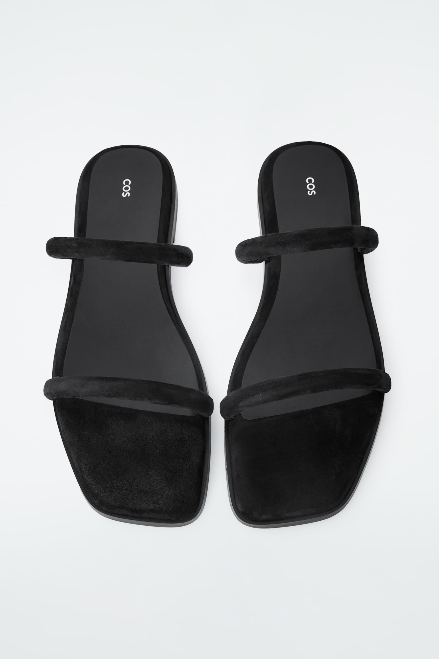 MINIMAL SUEDE SANDALS - BLACK - 2