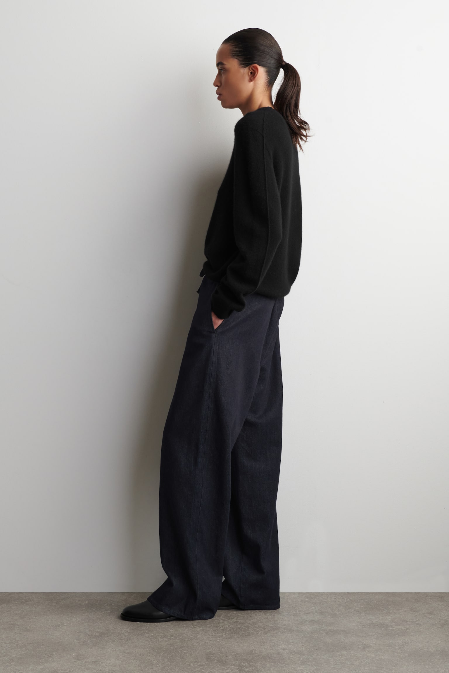Denimbukser med snøretræk - INDIGO - 3