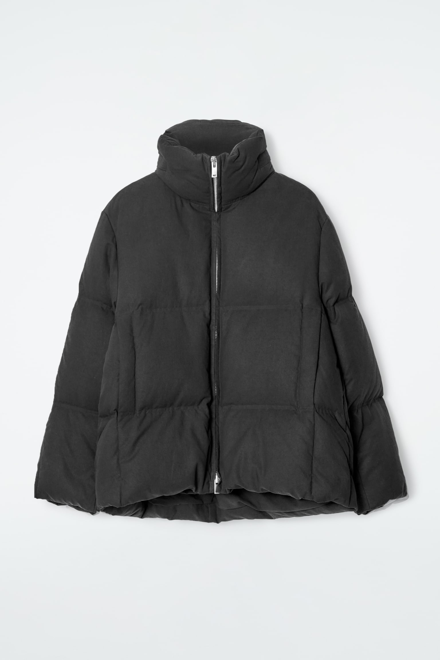 OVERSIZED HOODED DOWN PUFFER JACKET - BLACK - 2