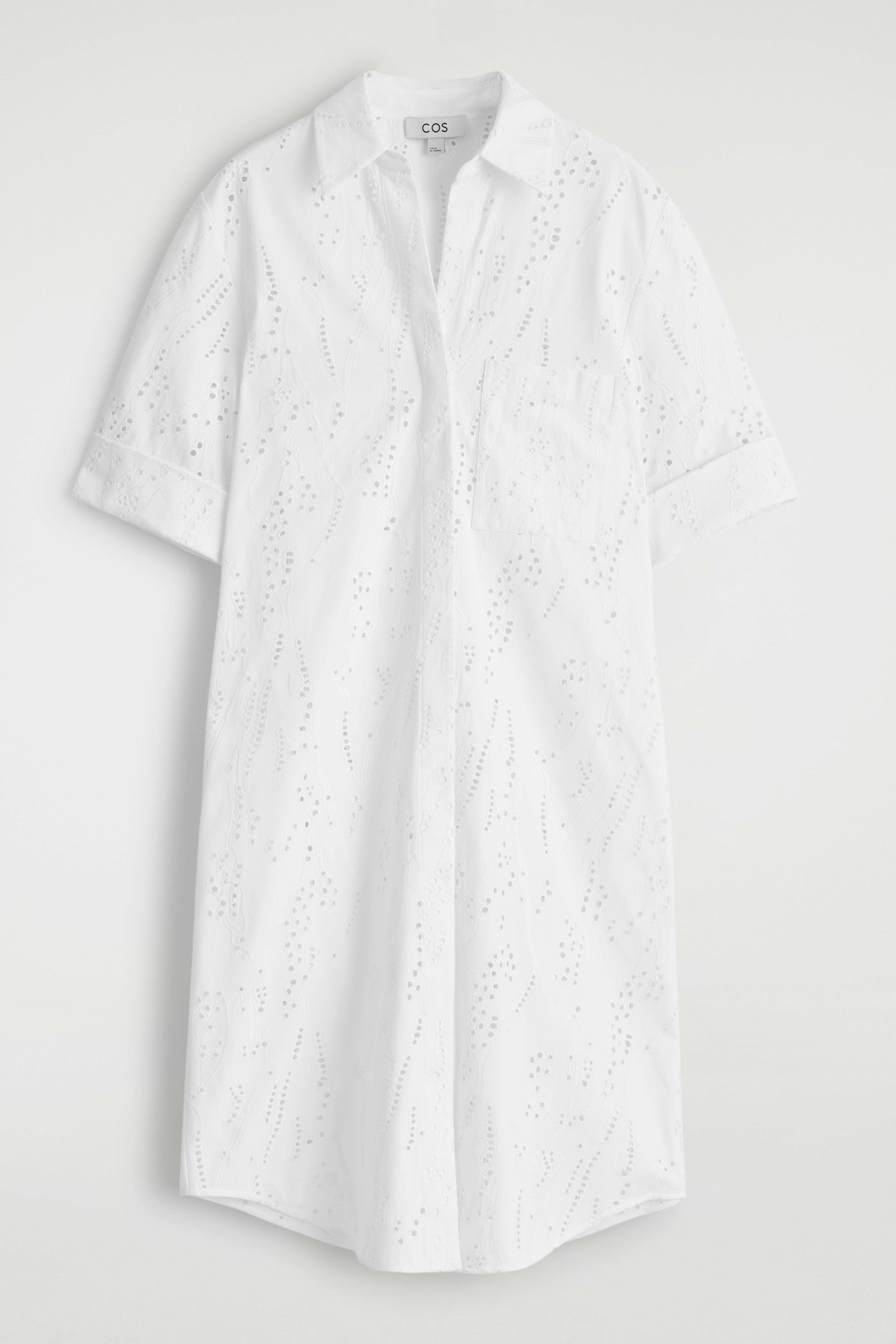 KOŠILOVÉ ŠATY S ANGLICKOU VÝŠIVKOU - BÍLÁ