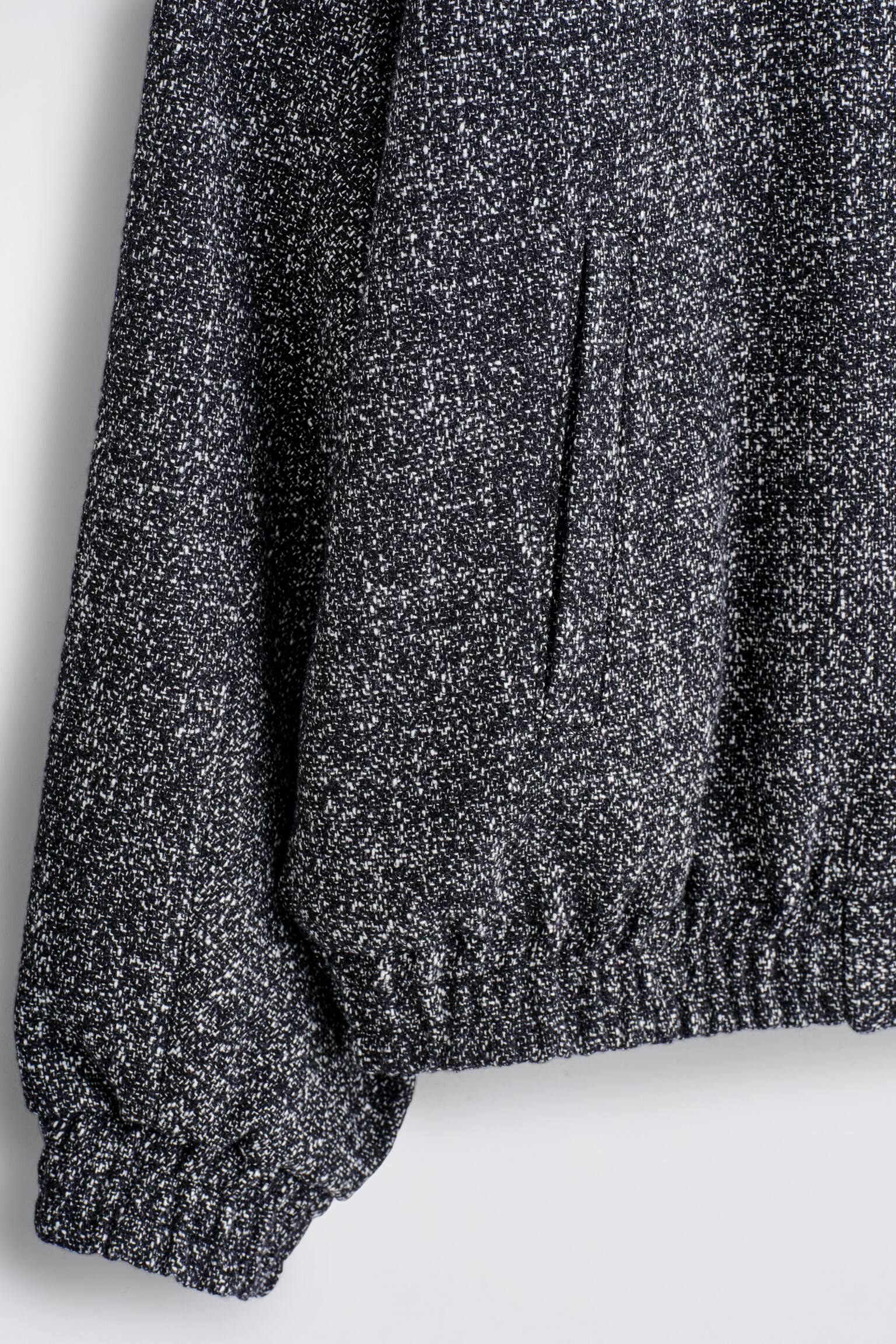 TRÄNINGSJACKA I TWEED - SVART - 5