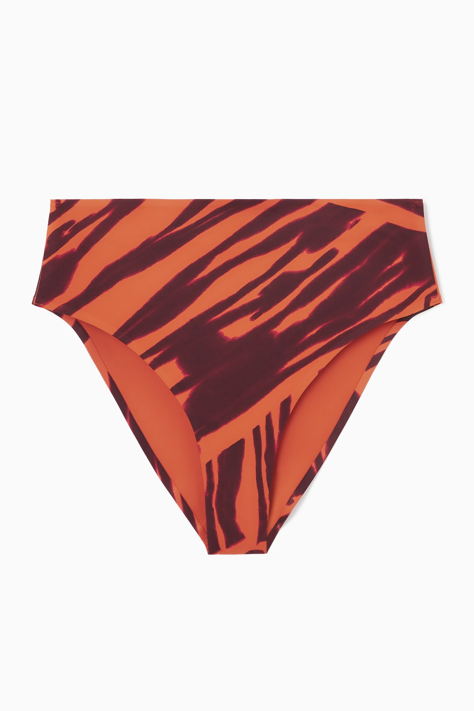 HIGH-WAISTED SCUBA BIKINI BRIEFS - BROWN / ORANGE / PINK/DARK TURQUOISE/BLACK - 2