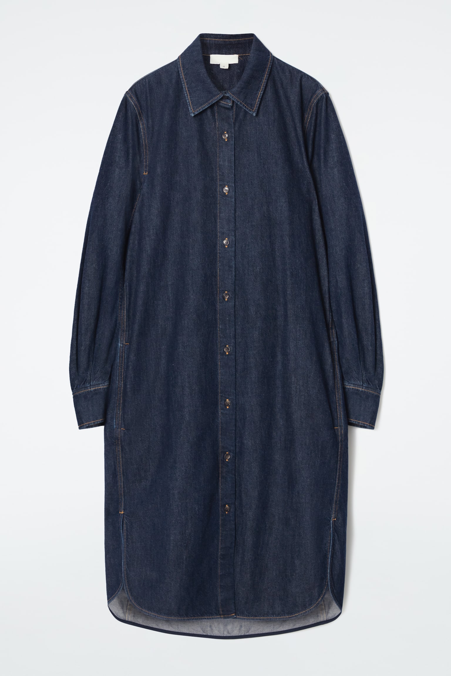 DENIM MIDI SHIRT DRESS - DARK INDIGO - 2