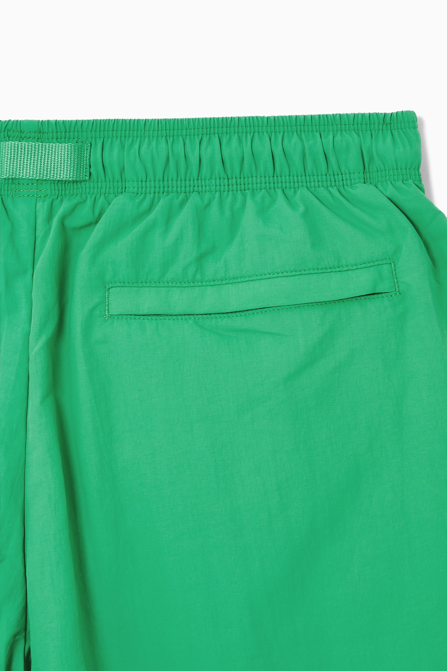 NYLON DRAWSTRING SWIM SHORTS - GREEN/BLACK - 6