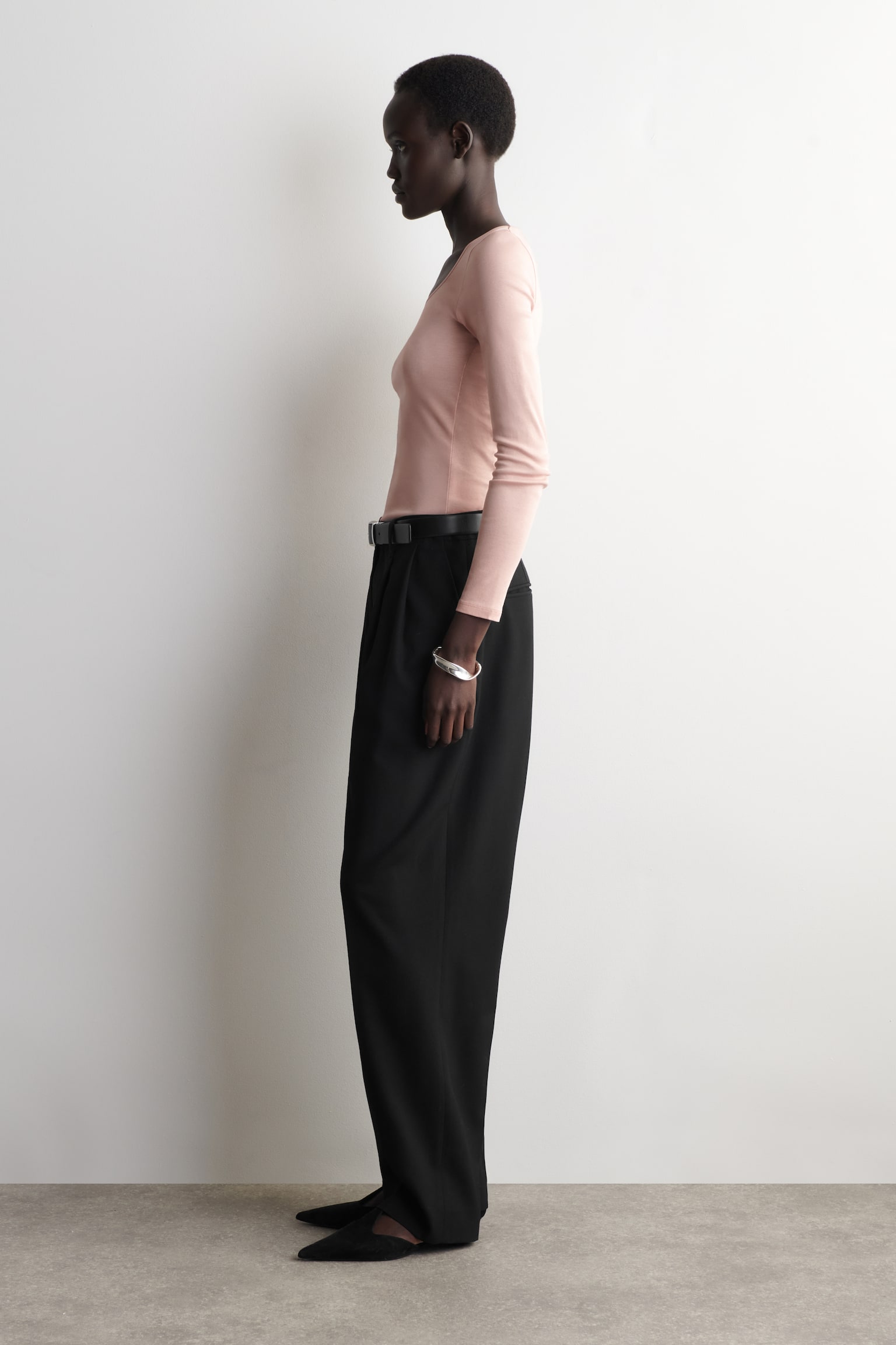 LANGARMSHIRT AUS BAUMWOLLJERSEY - ROSA/SCHWARZ - 3