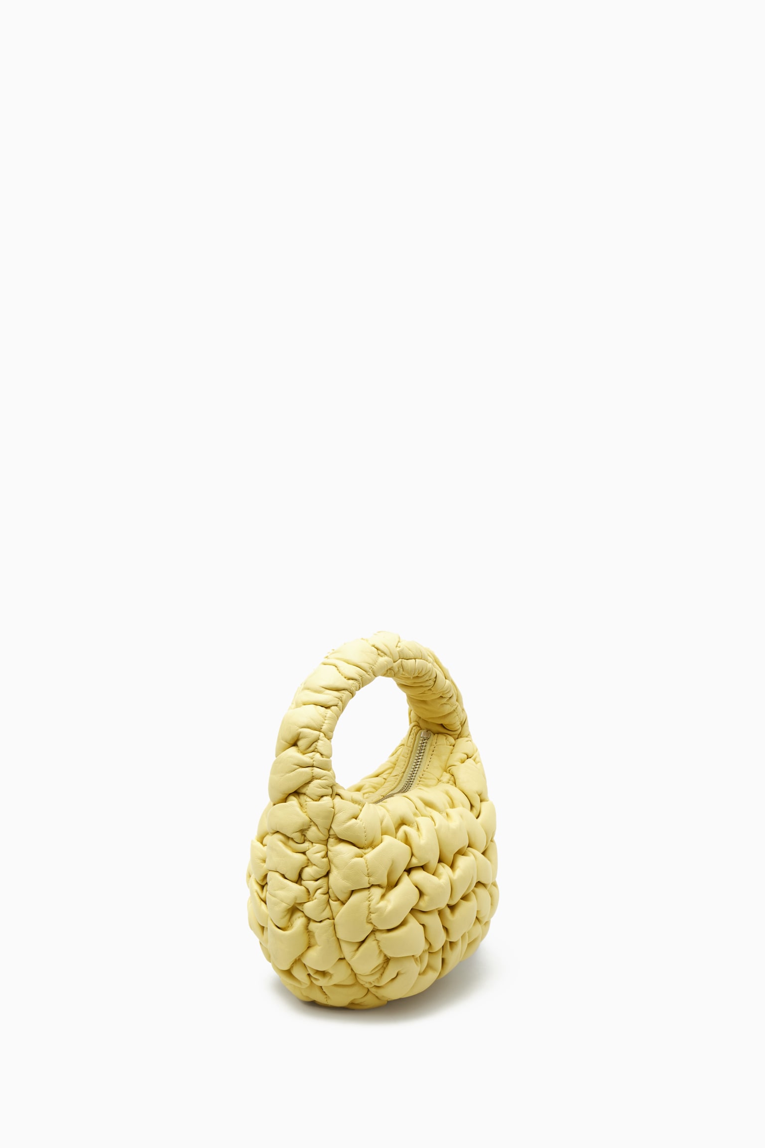 QUILTED MICRO BAG - LEATHER - LIGHT YELLOW - 2