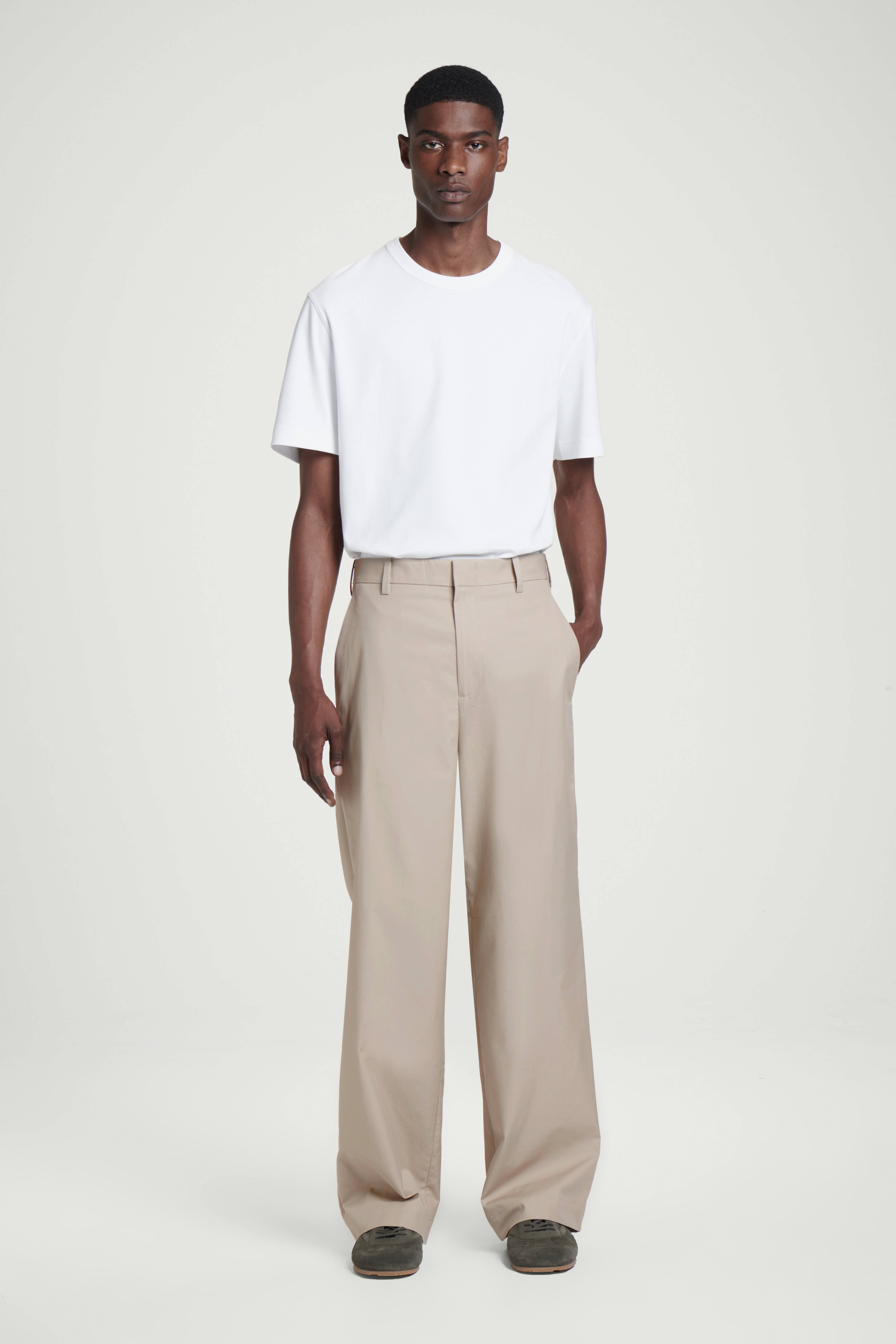 Pantaloni chino din bumbac cu croial? larg? - ?OBOLAN - B?RBA?I | H\u0026M RO