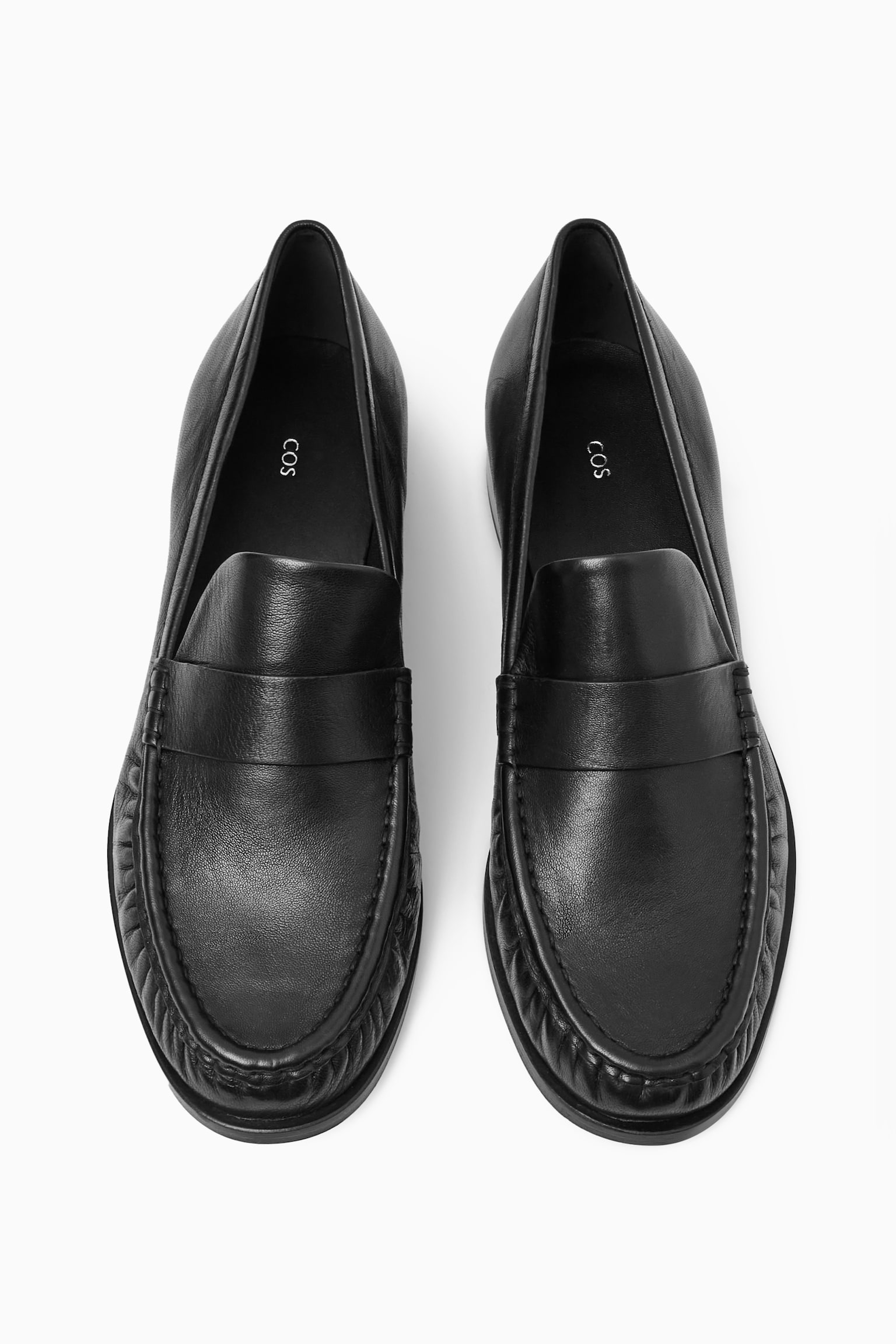 LEATHER LOAFERS - BLACK/OFF WHITE - 2