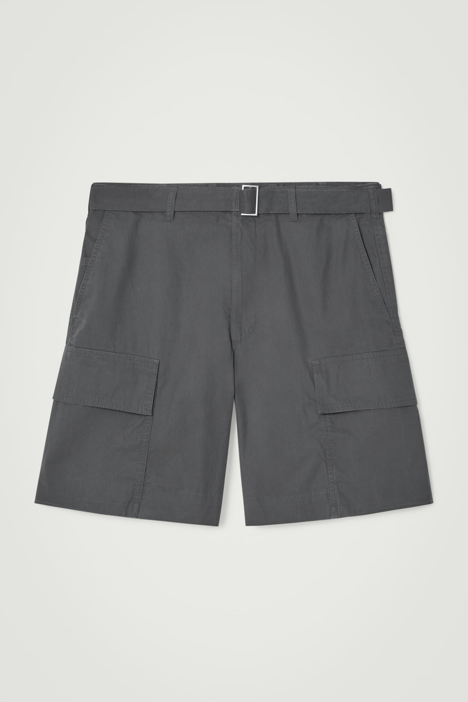 BELTED CARGO SHORTS - GREY - 2