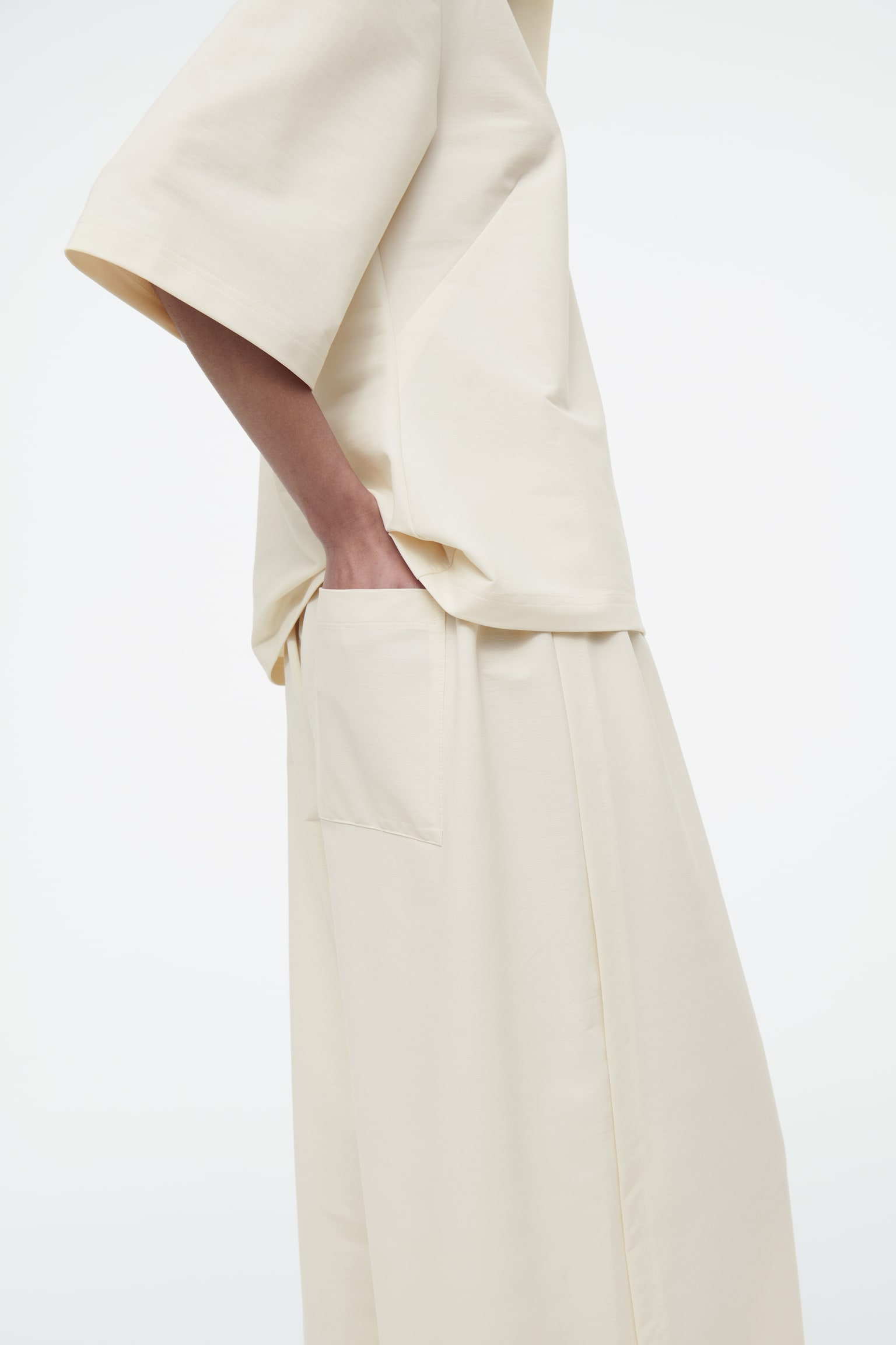 ELASTICATED COTTON CULOTTES - IVORY - 5