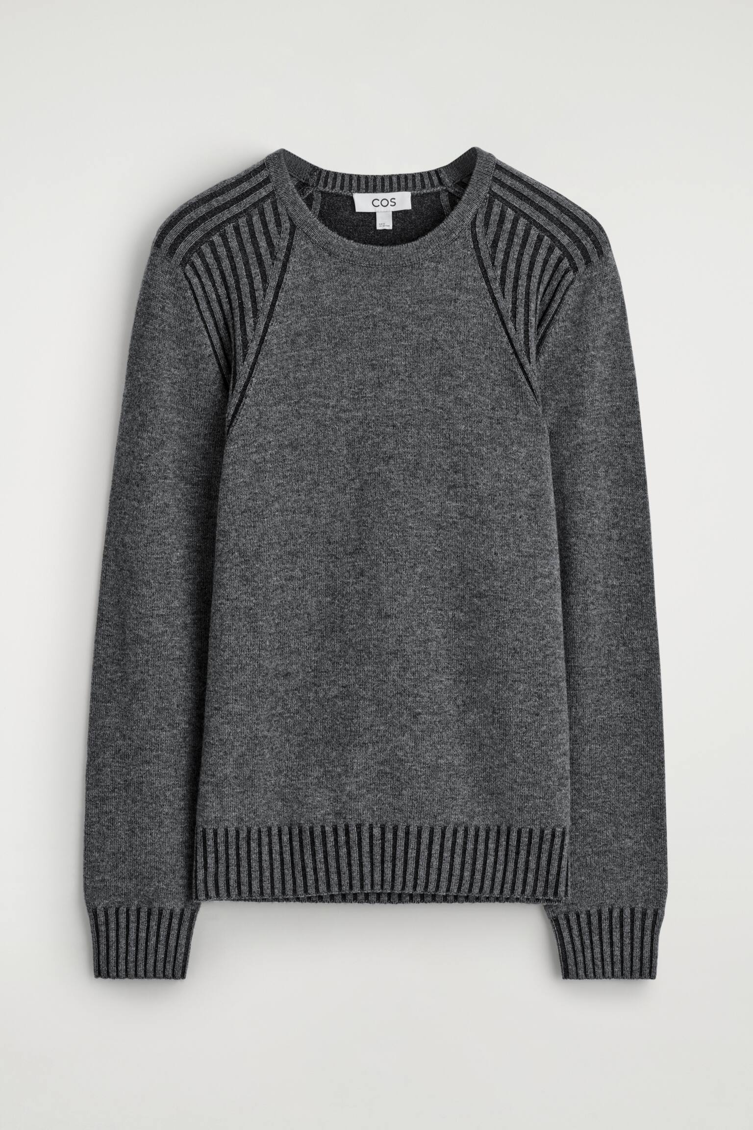 MERINO-CASHMERE CREW-NECK JUMPER - СИВО - 1