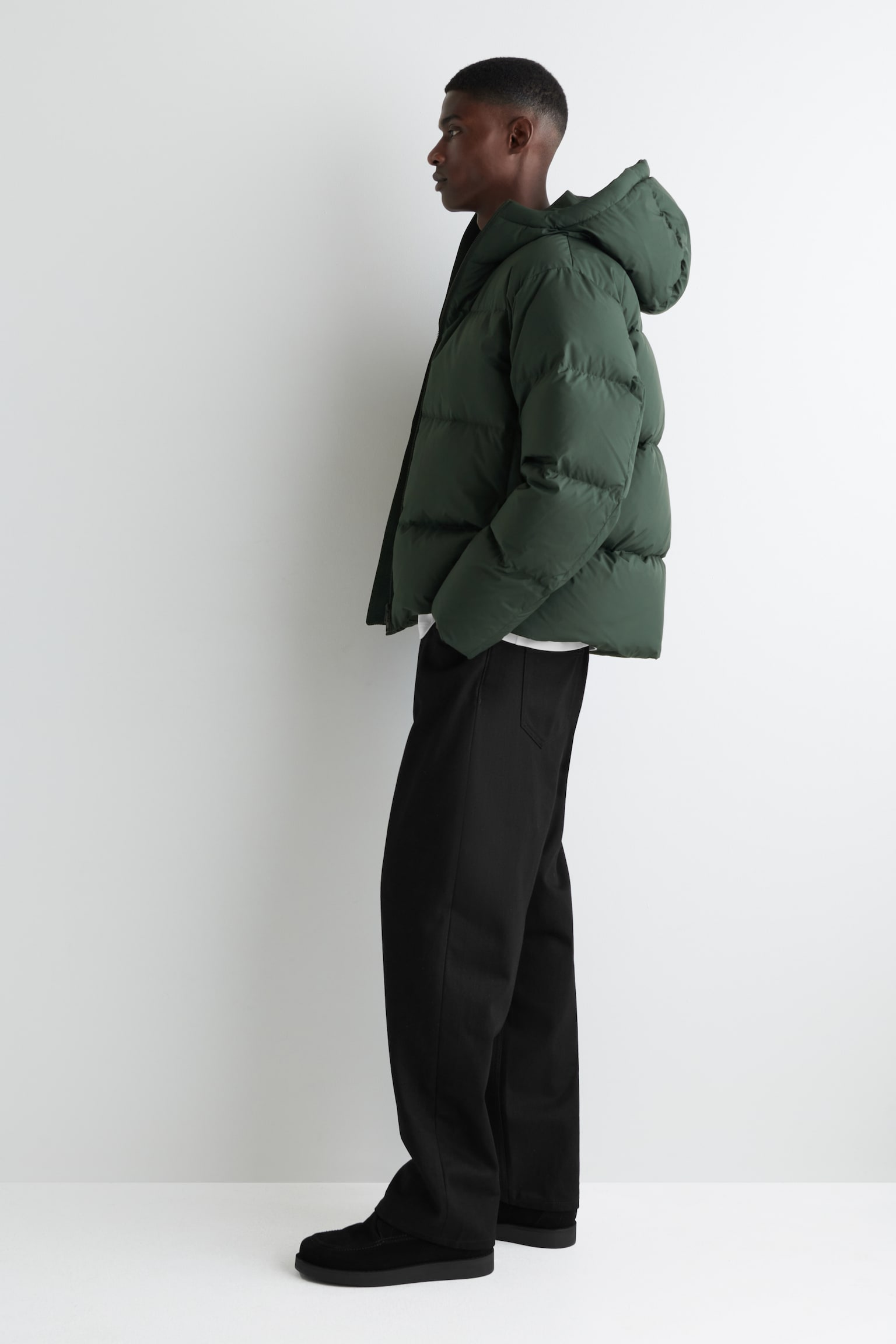 PIUMINO CON CAPPUCCIO - VERDE SCURO/NERO/MARRONE SCURO - 5