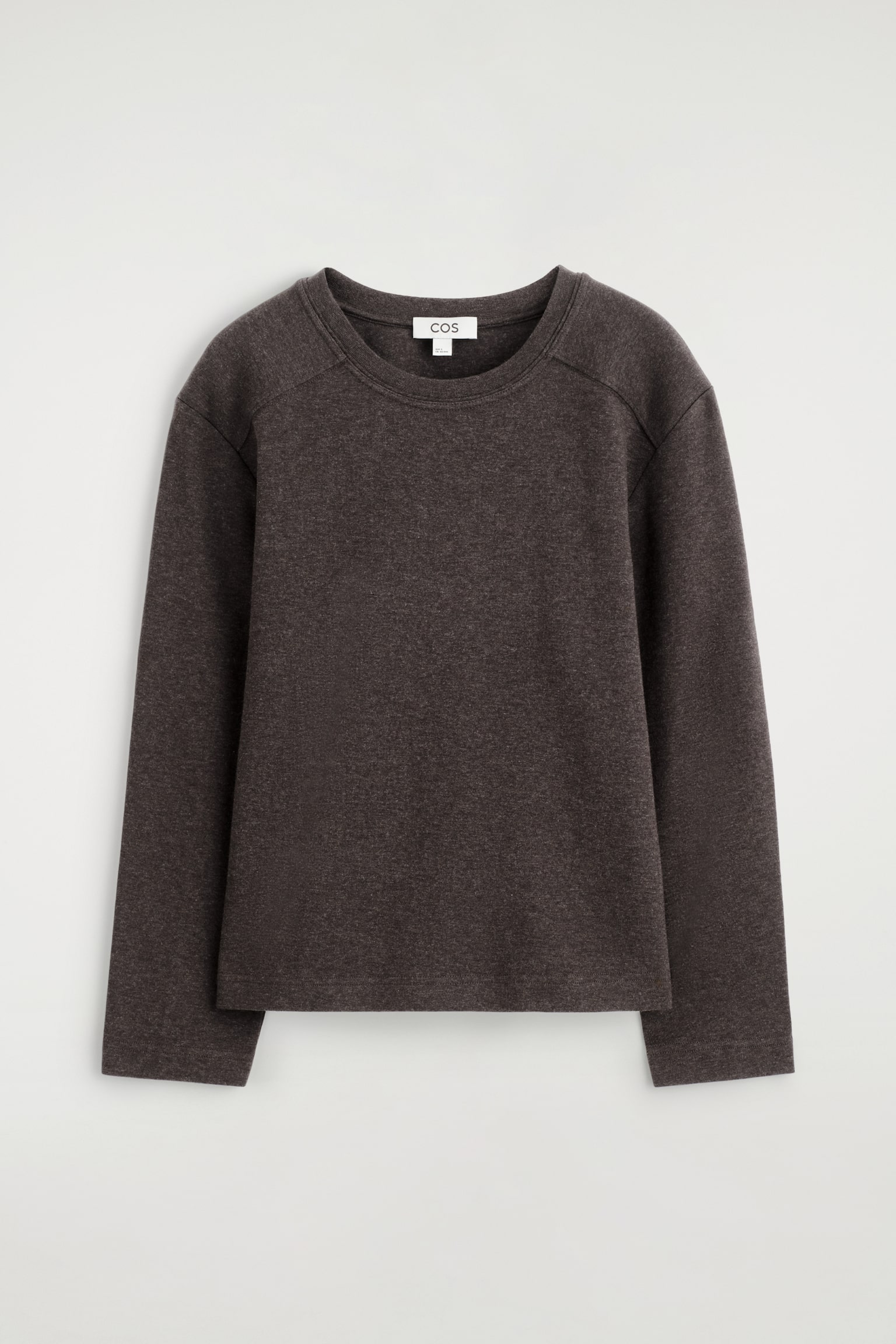 LANGARMSHIRT AUS BAUMWOLLE - DUNKELBRAUN/GRAU MELIERT - 2