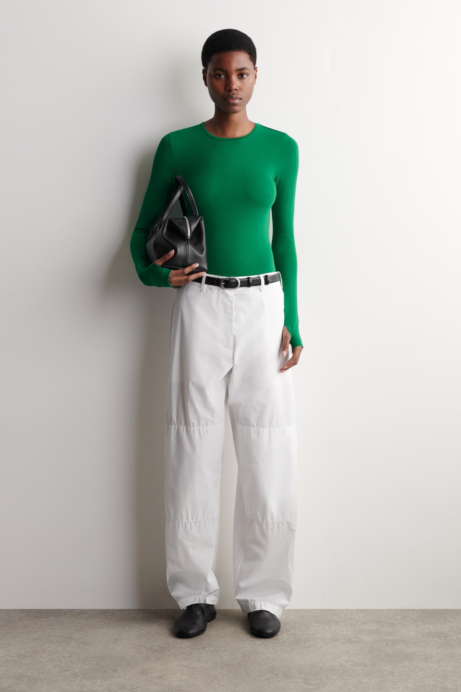 katoenen top met lange mouwen - GROEN/MARINEBLAUW/WIT/BEIGE MÉLANGE/ZWART - 3