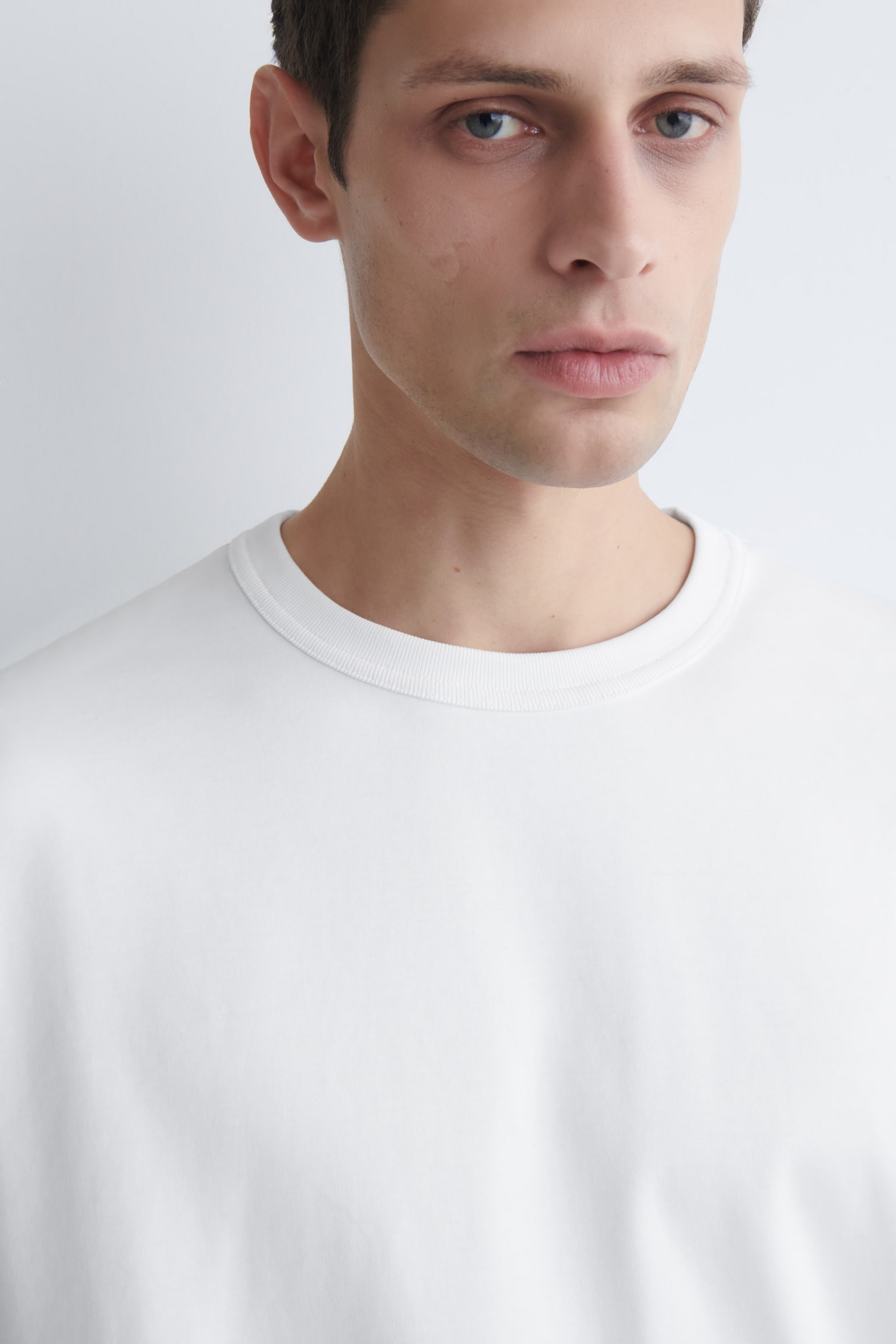 Ontspannen jersey interlock T-shirt met lange mouwen - WIT/ZWART/Zwart / Gestreept/LICHTROZE - 8