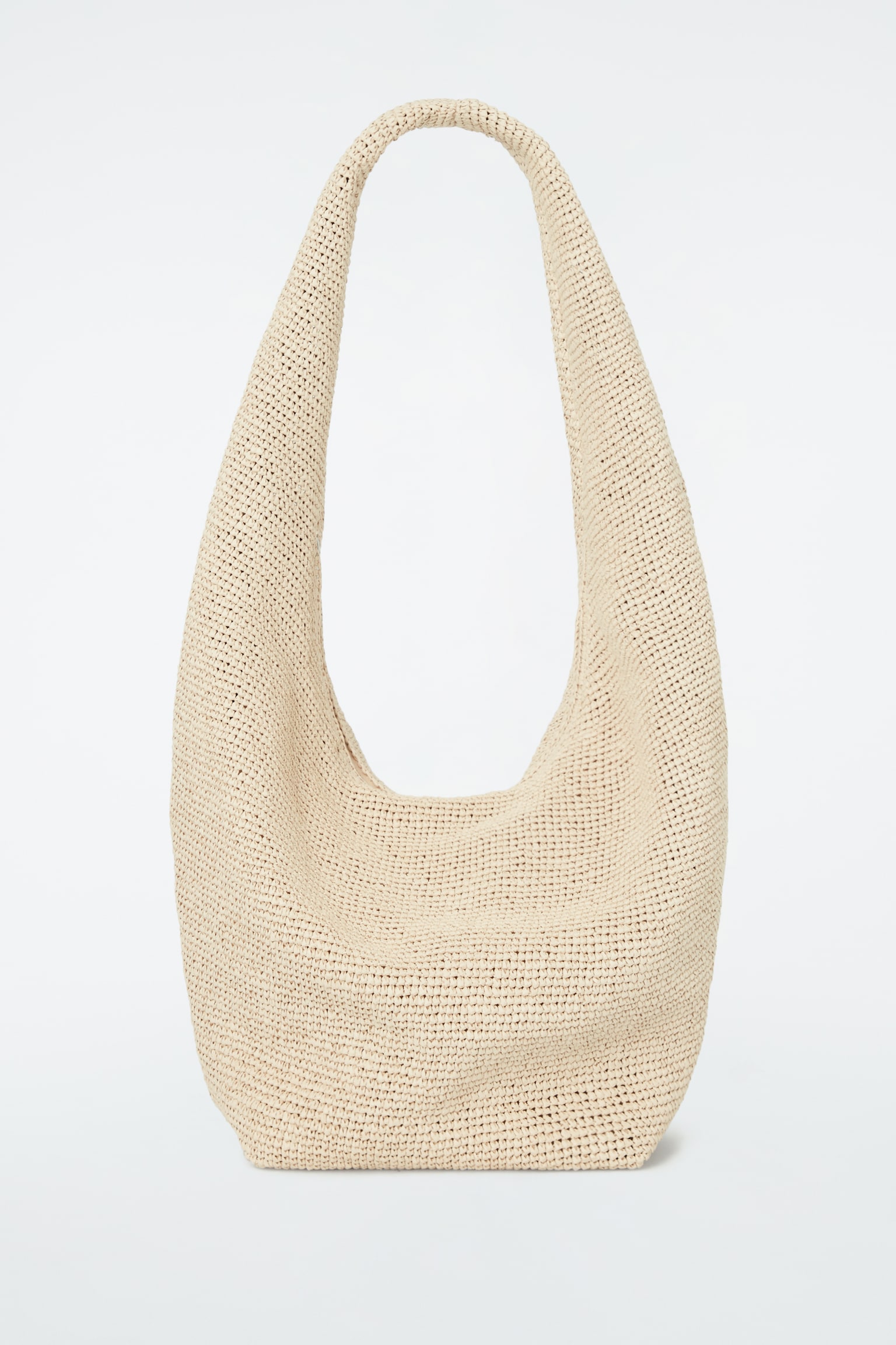 OVERSIZED SLING BAG - RAFFIA - LIGHT BEIGE/BLACK - 2