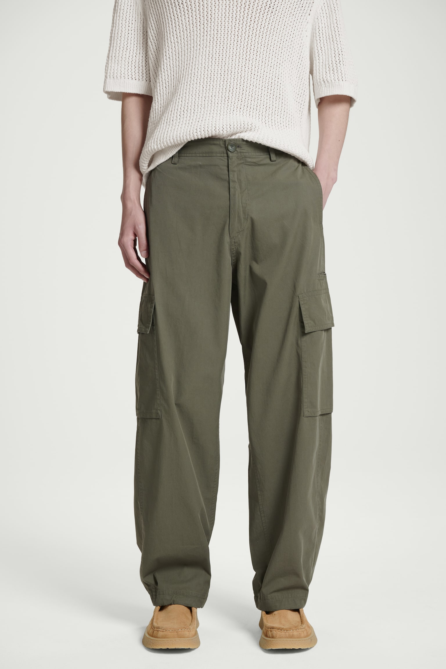 COTTON CARGO TROUSERS - KHAKI/BEIGE - 5