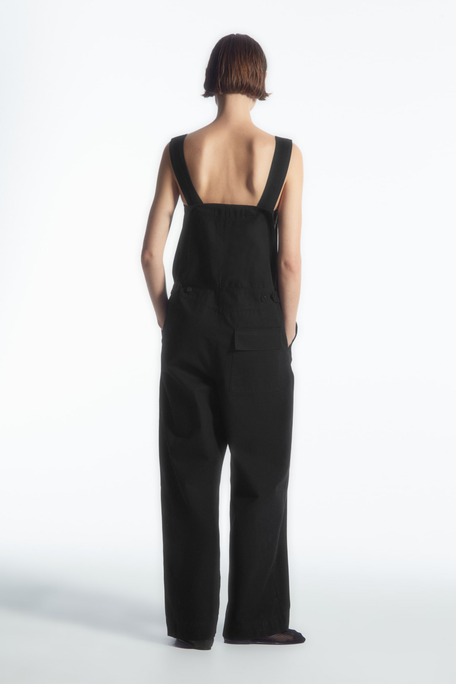 STRAIGHT-LEG DUNGAREES - BLACK - 5