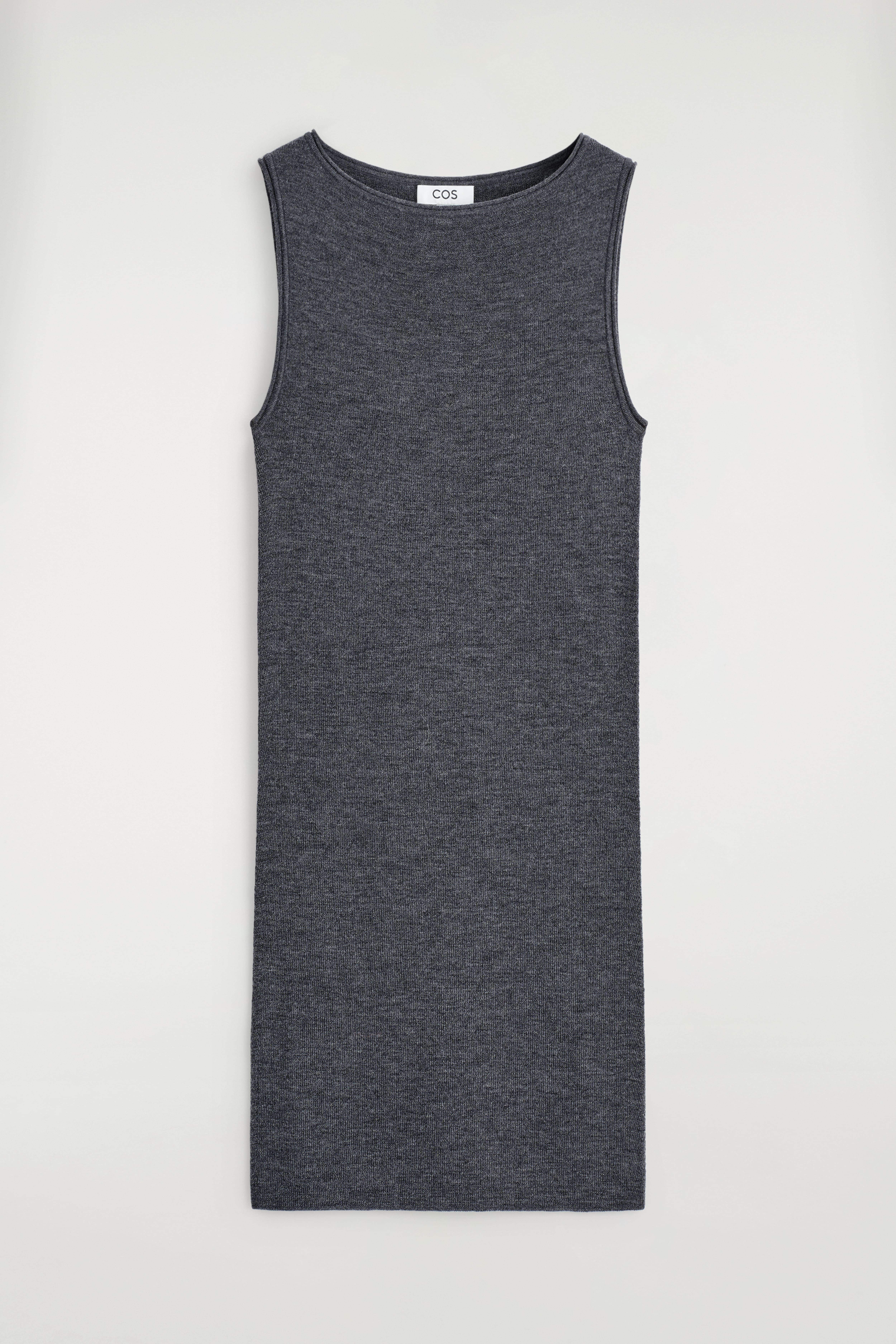 ABITO MINI IN LANA MERINO SENZA CUCITURE - ANTRACITE MÉLANGE