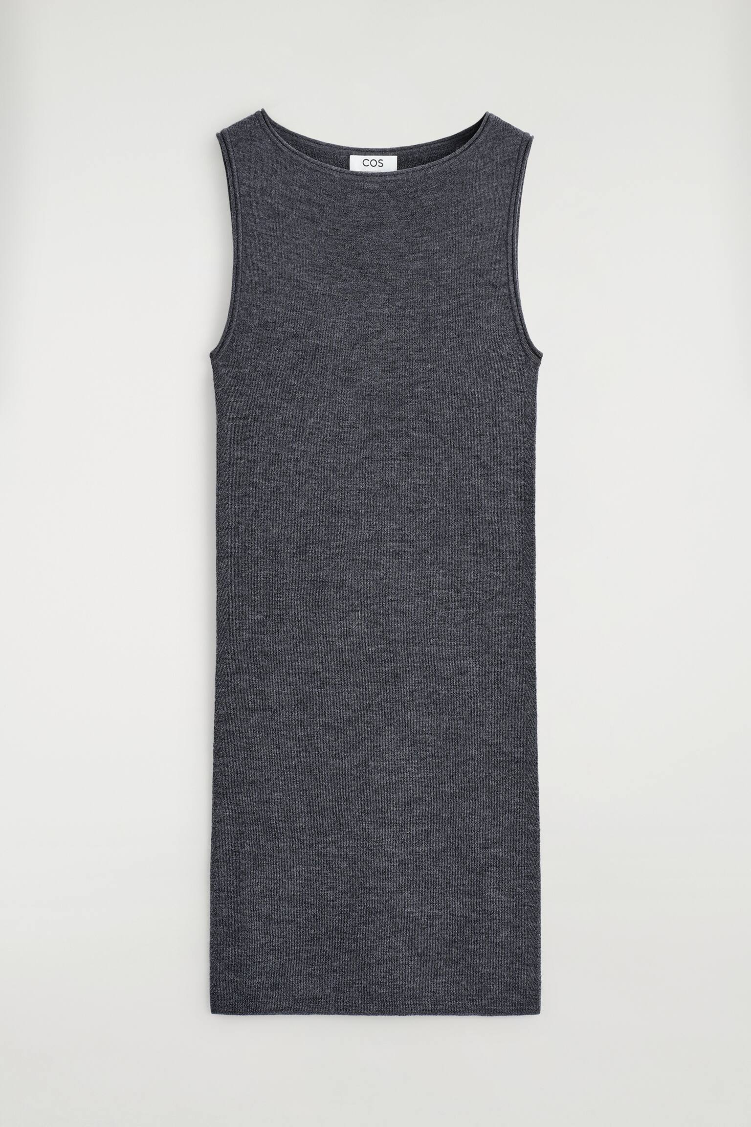 Sømløs minikjole i merinoull - Koksgrå mélange - 2