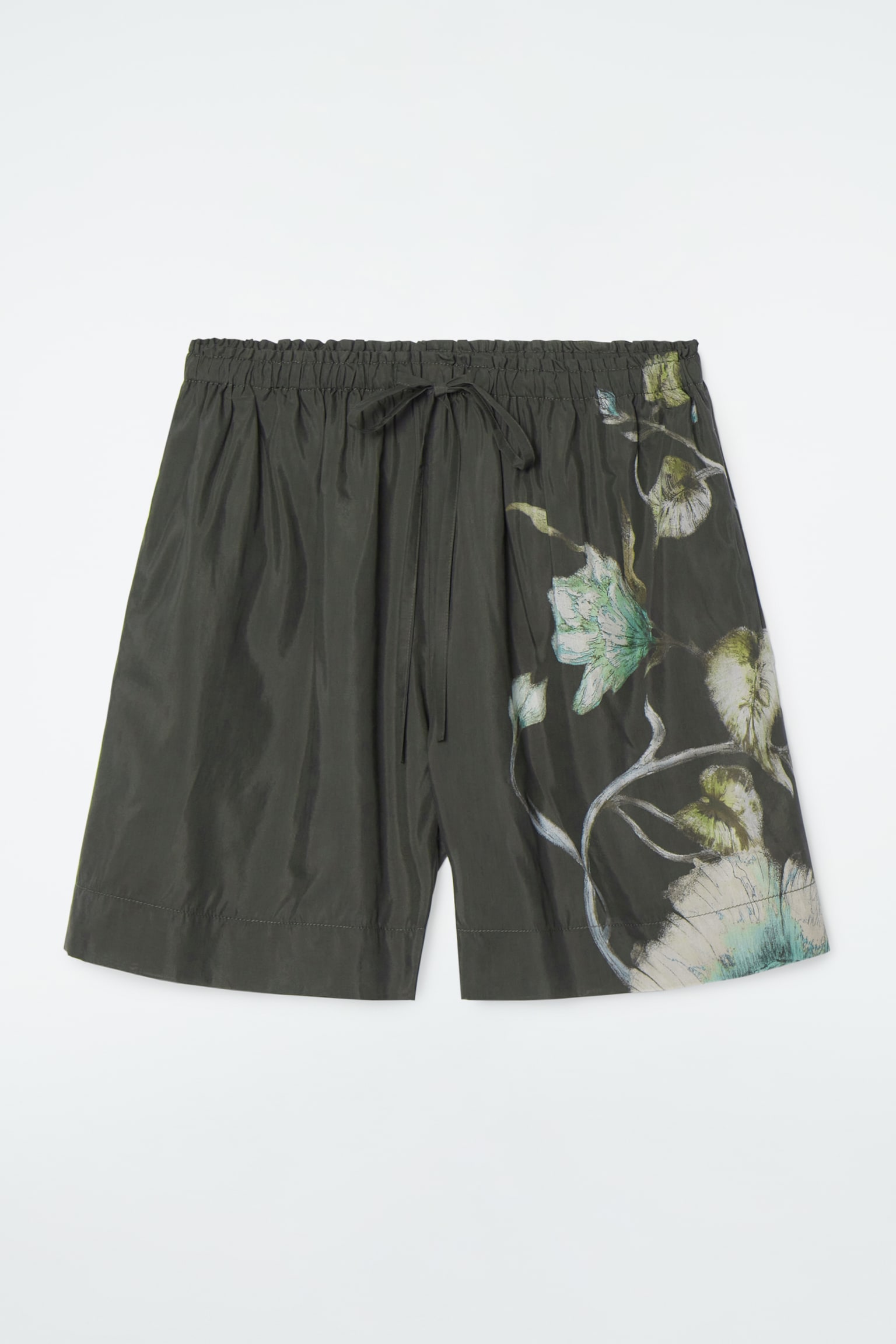 FLORAL DRAWSTRING SHORTS - CHARCOAL / FLORAL - 2