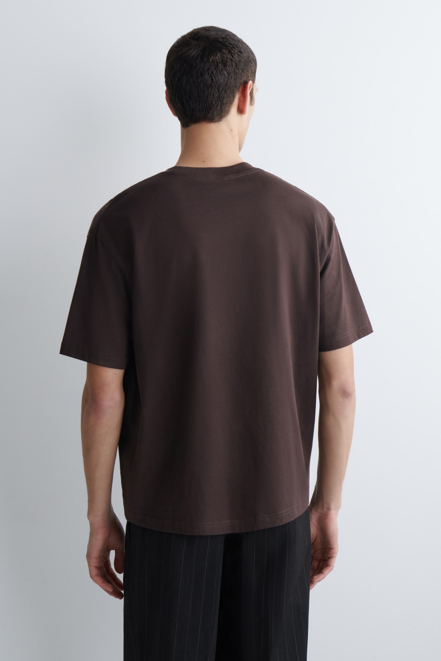 Ontspannen lichtgewicht katoenen T-shirt - DONKERBRUIN/MARINEBLAUW/LICHTGROEN/ZWART/WIT - 3