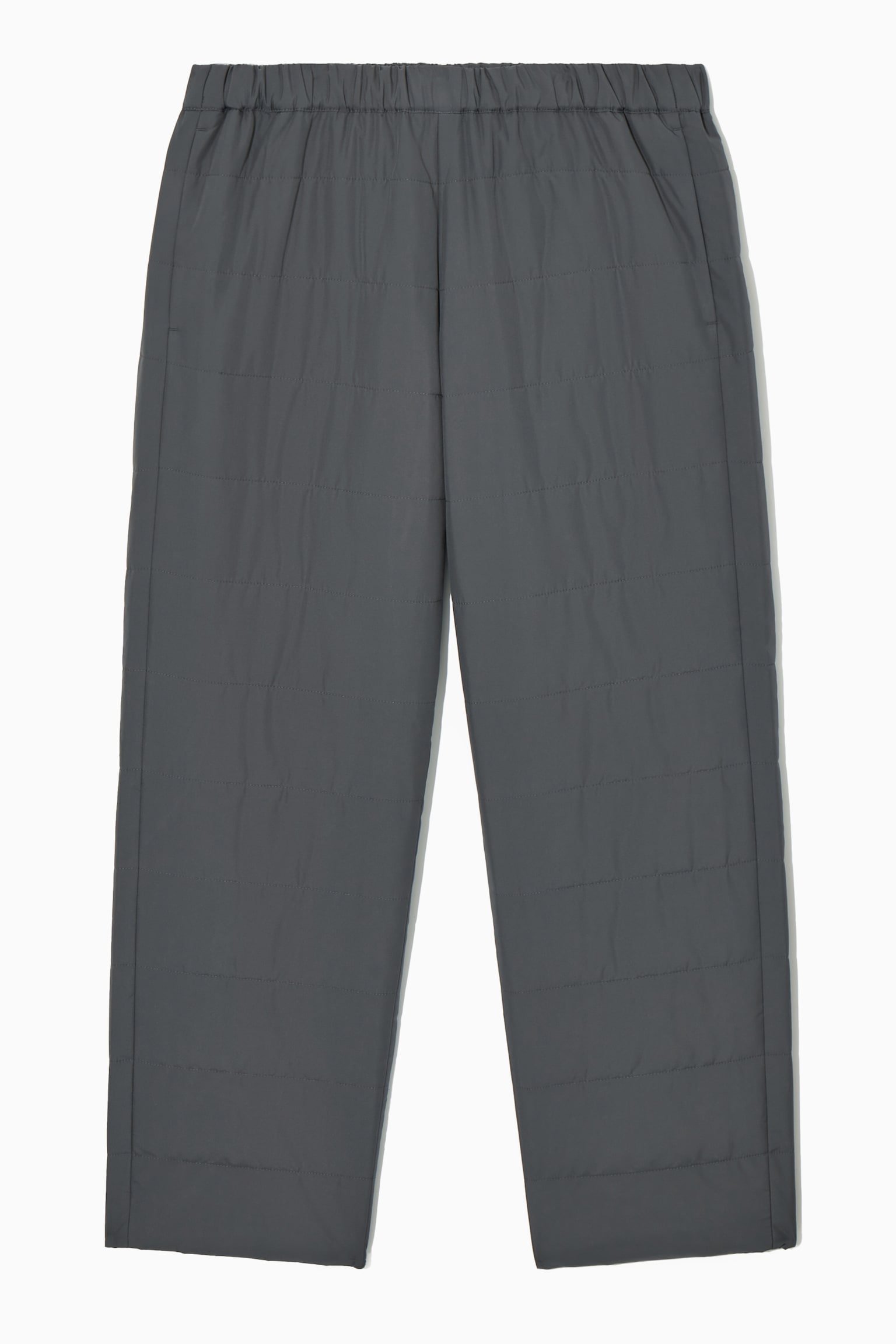 QUILTED PADDED TROUSERS - DARK GREY - 1