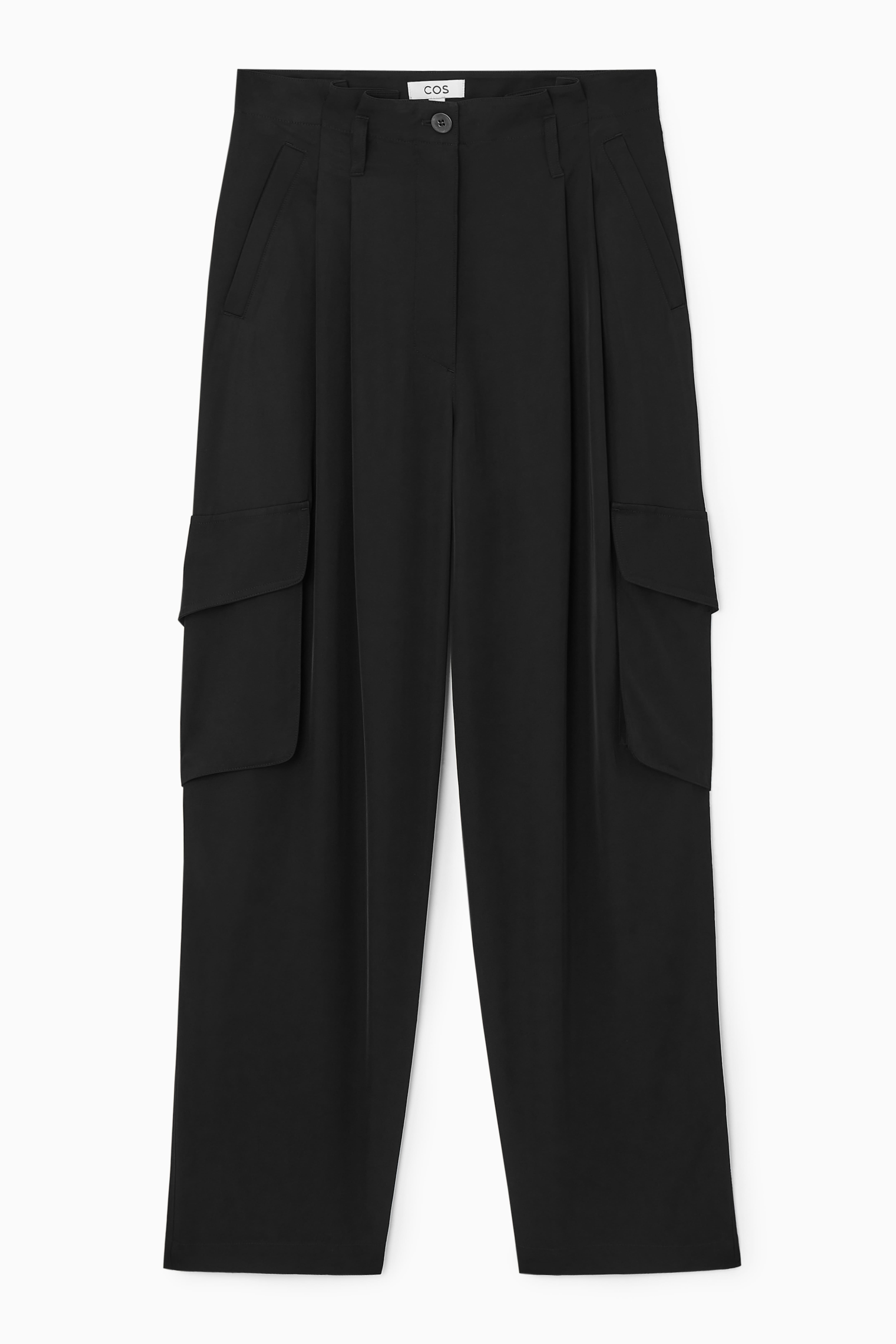 h&m black paperbag trousers
