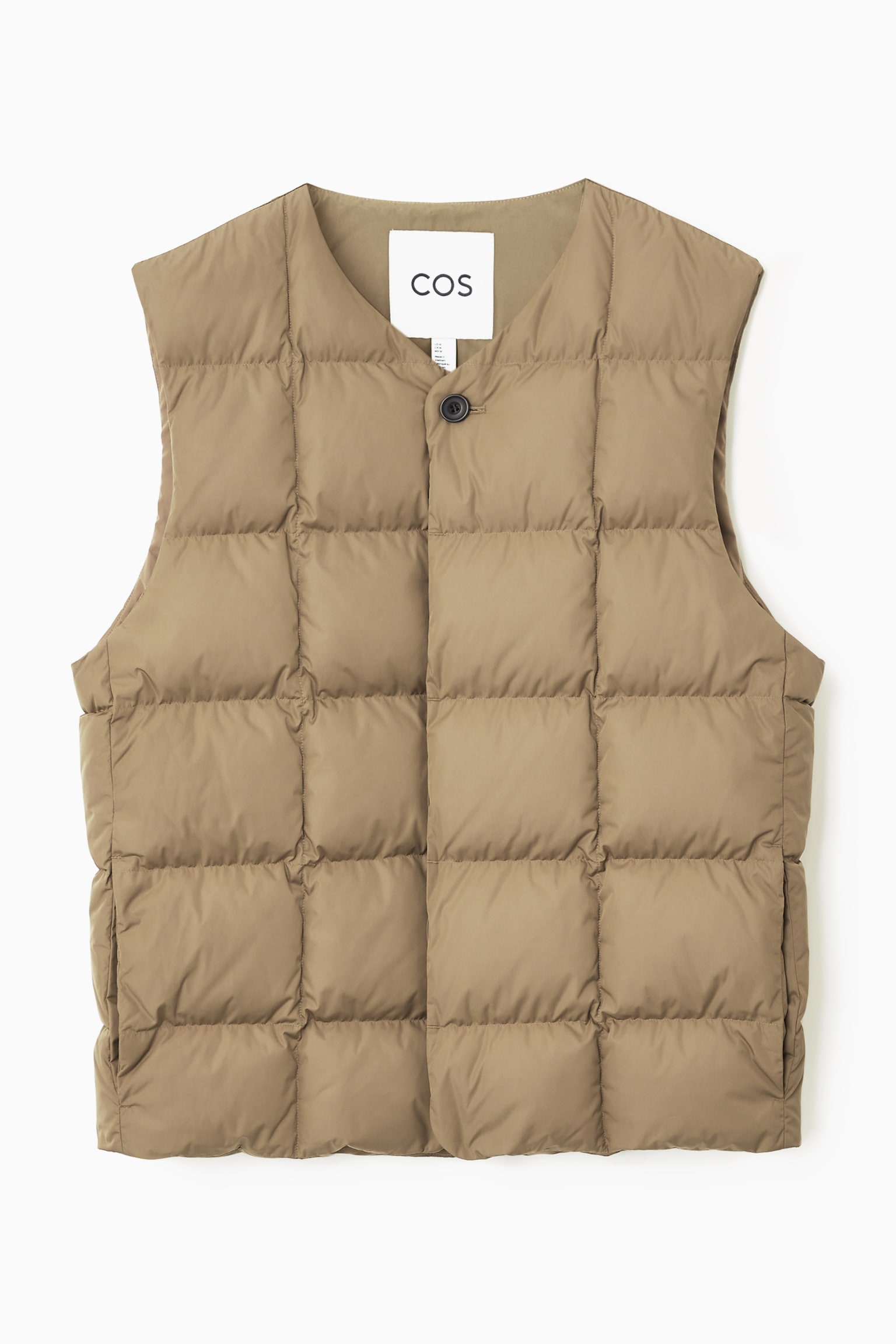 QUILTED PADDED LINER GILET - BEIGE - 2