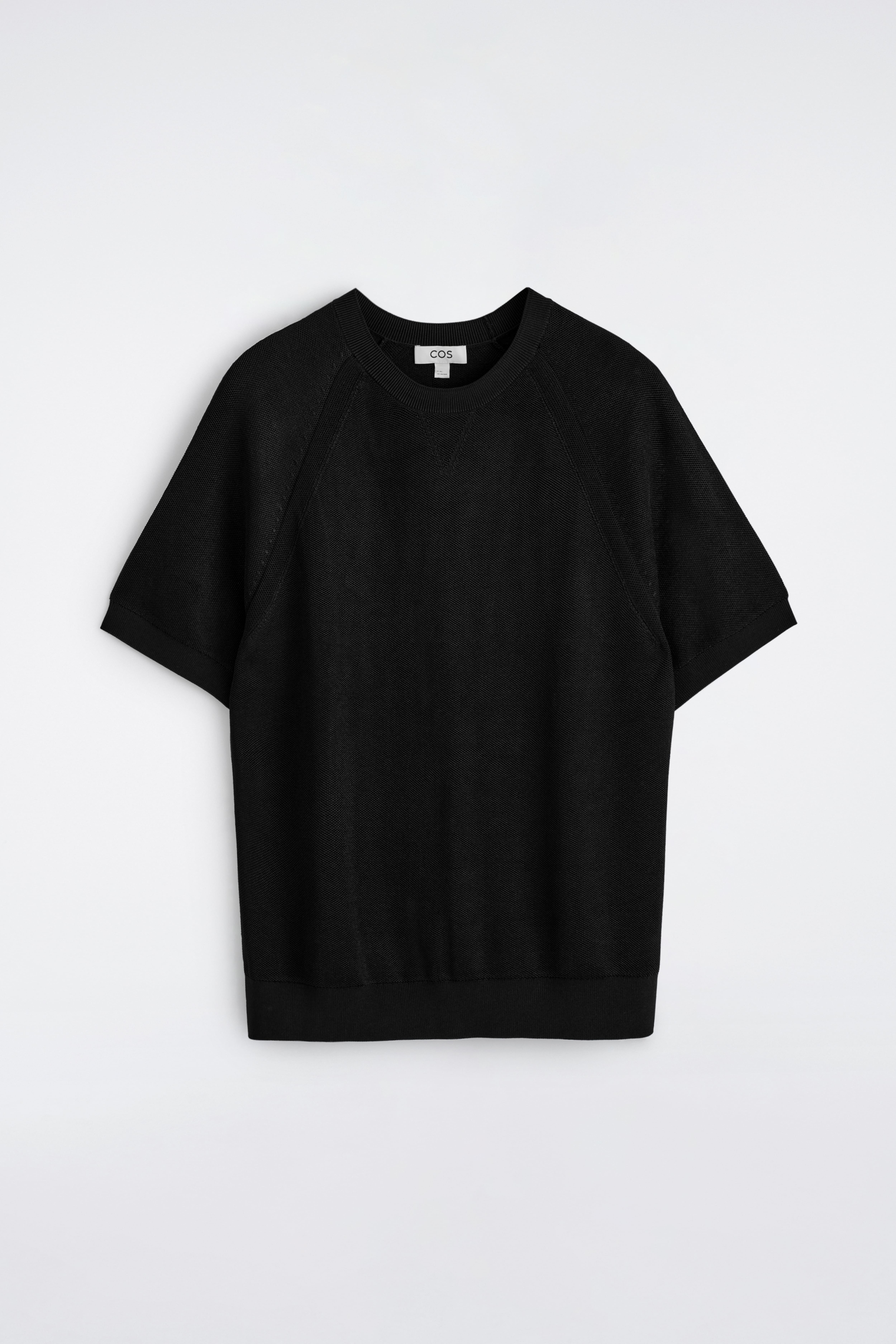 T-SHIRT MAILLE DOUBLE FACE - NOIR