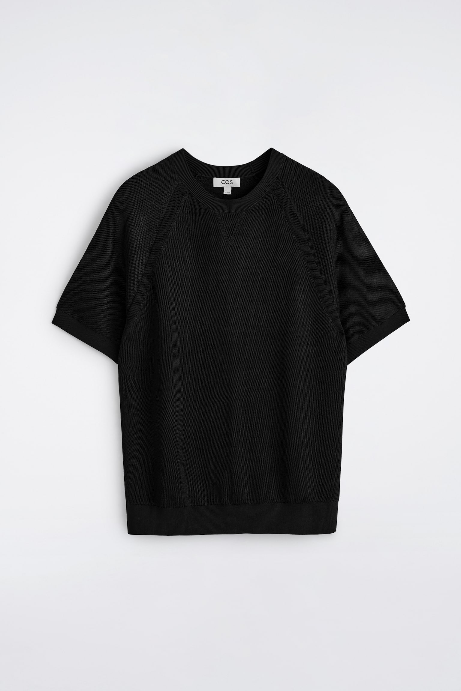 STRICK-T-SHIRT AUS DOUBLEFACE-MATERIAL - SCHWARZ - 2