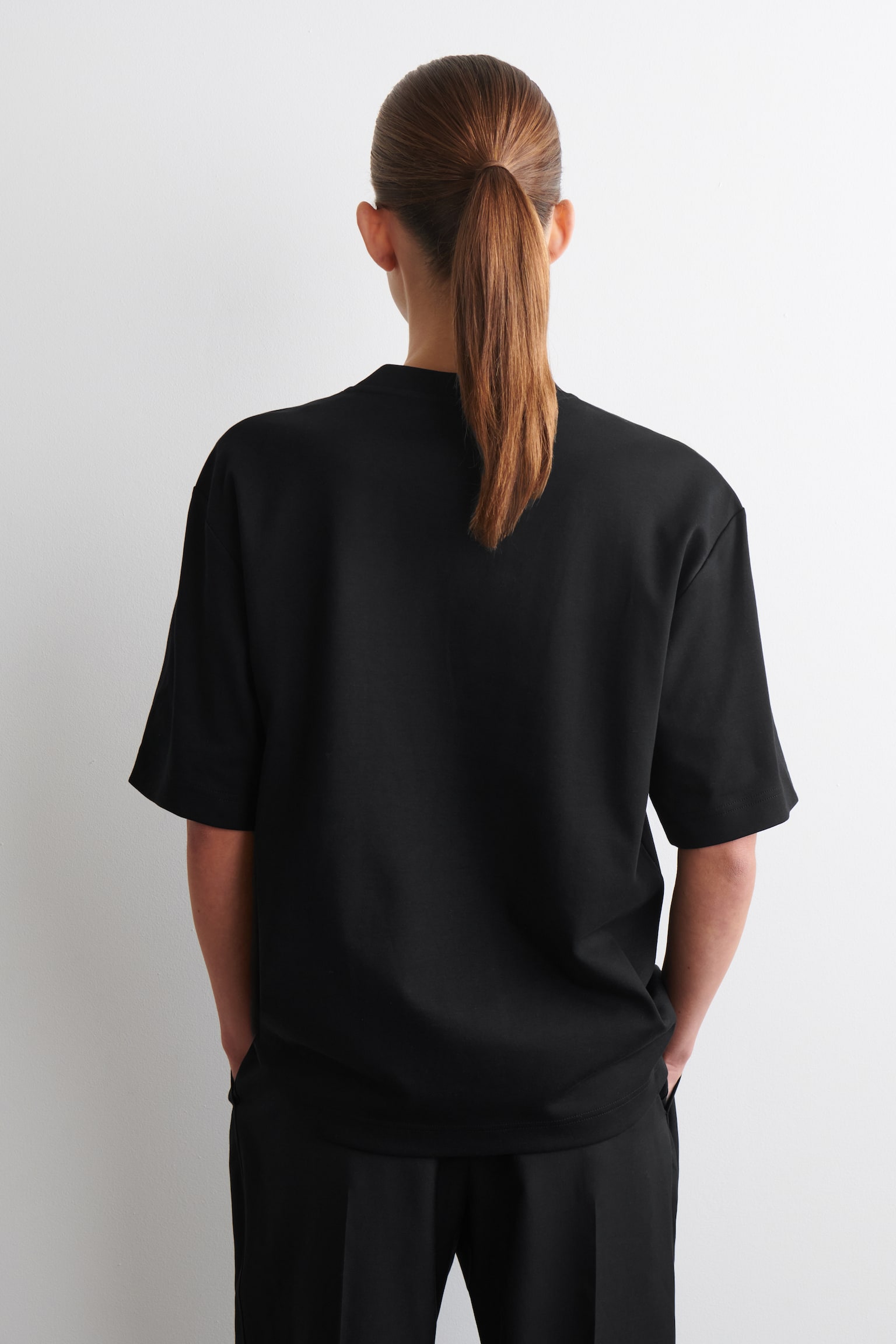 Ruimvallend T-shirt - ZWART/WIT/ROZE/DONKERBRUIN - 6