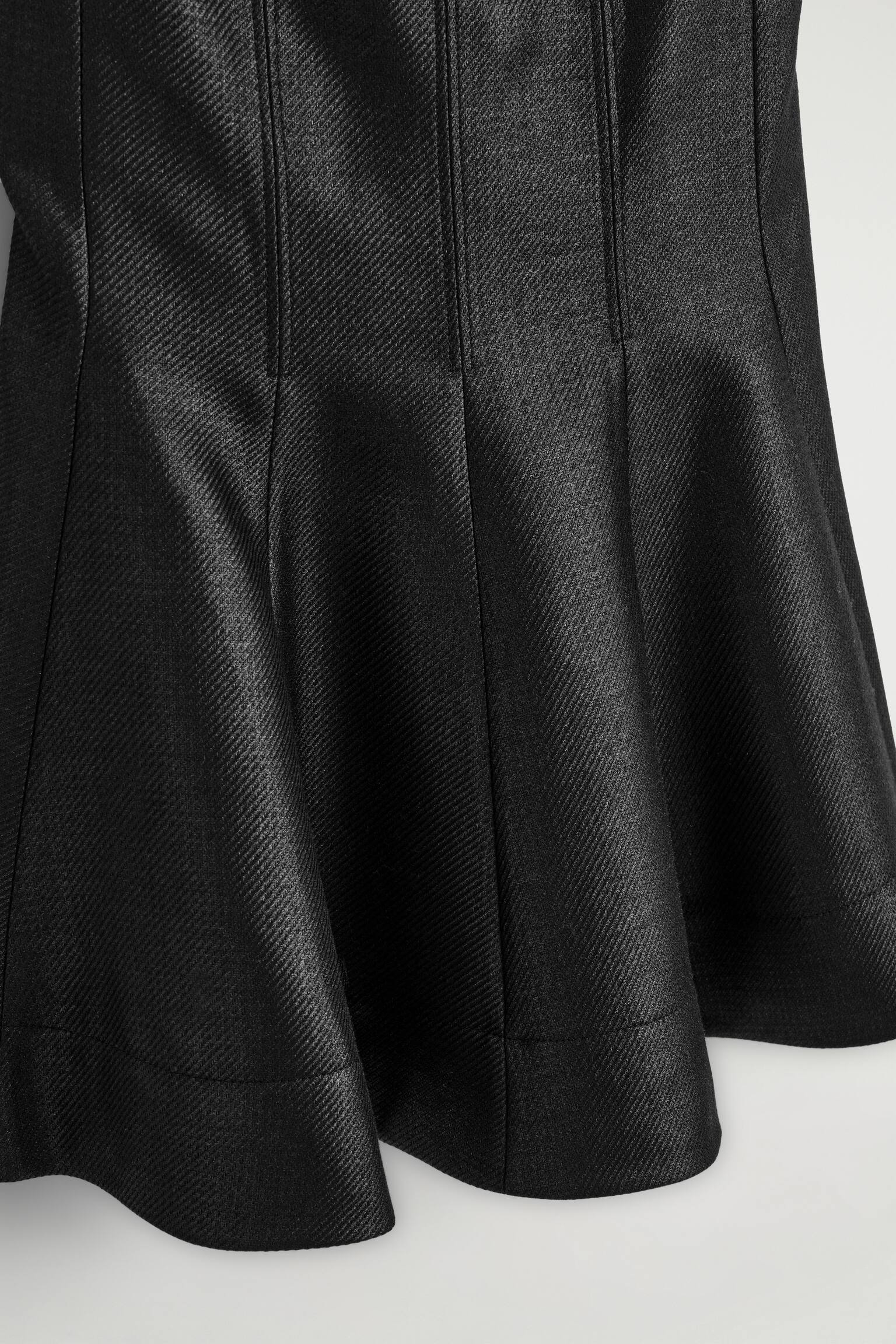 METALLISK ULD-BLEND MINI KJOLE - metallisk sort - 3