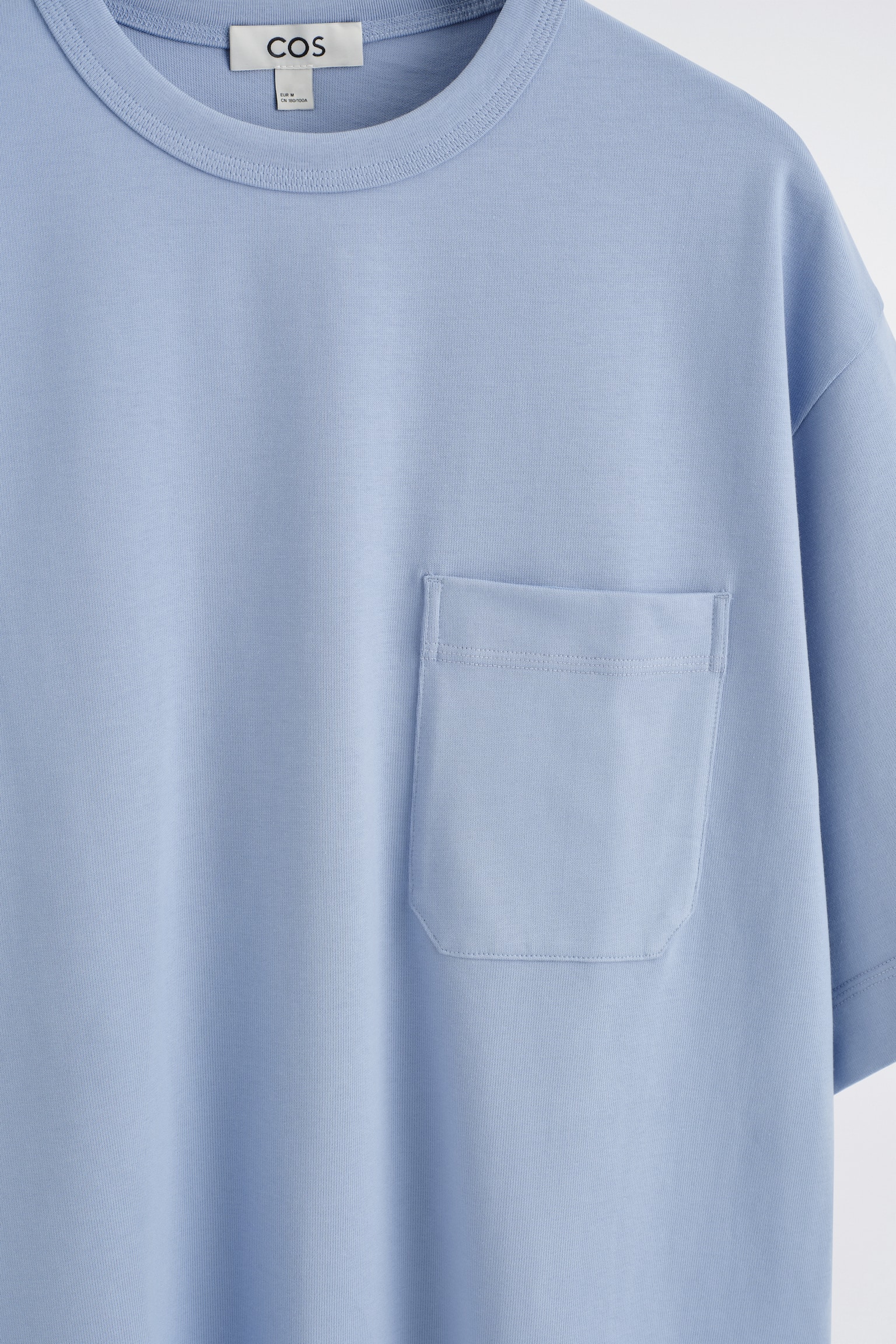 Ylimitoitettu paksu t-paita - vaaleansininen/valkoinen - 3