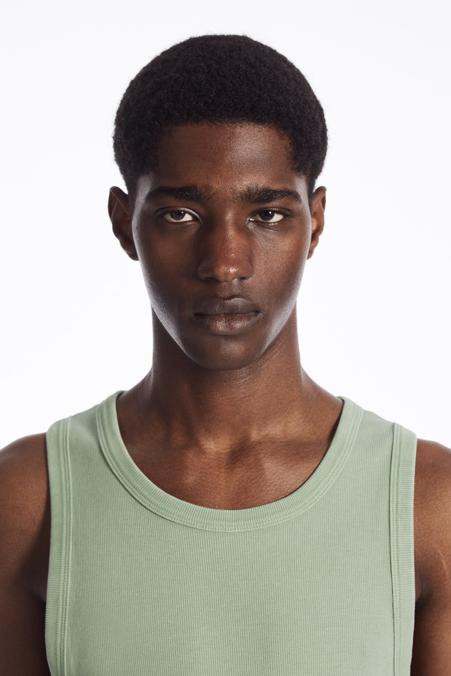 SLIM-FIT ACID-WASH TANK TOP - DUSTY LIGHT GREEN/DARK TURQUOISE - 5