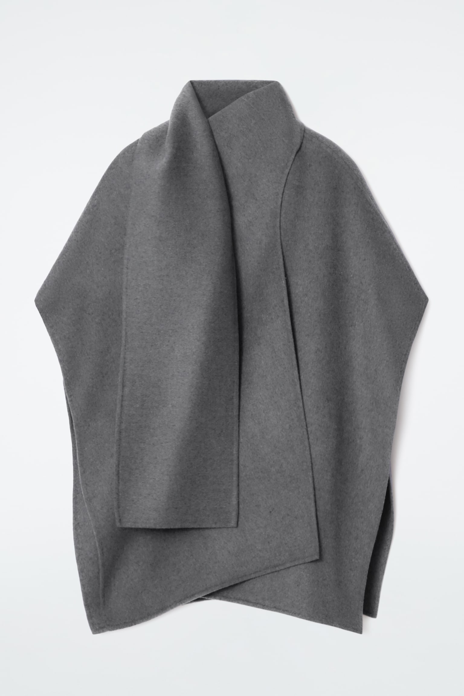 WOOL-BLEND CAPE - GREY/Black - 2