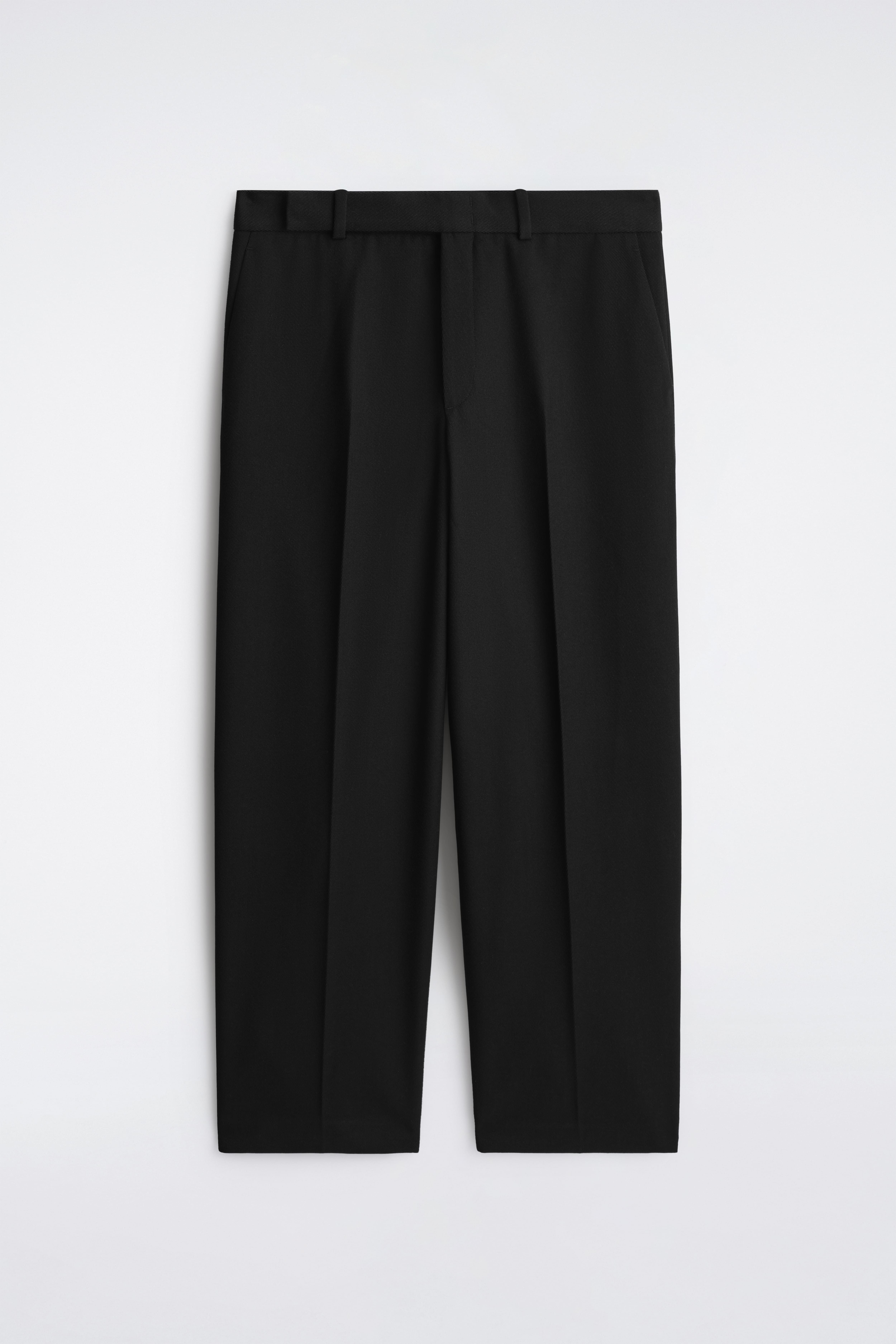 HOSE AUS WOLL-MIX MIT GERADEM BEIN - SCHWARZ