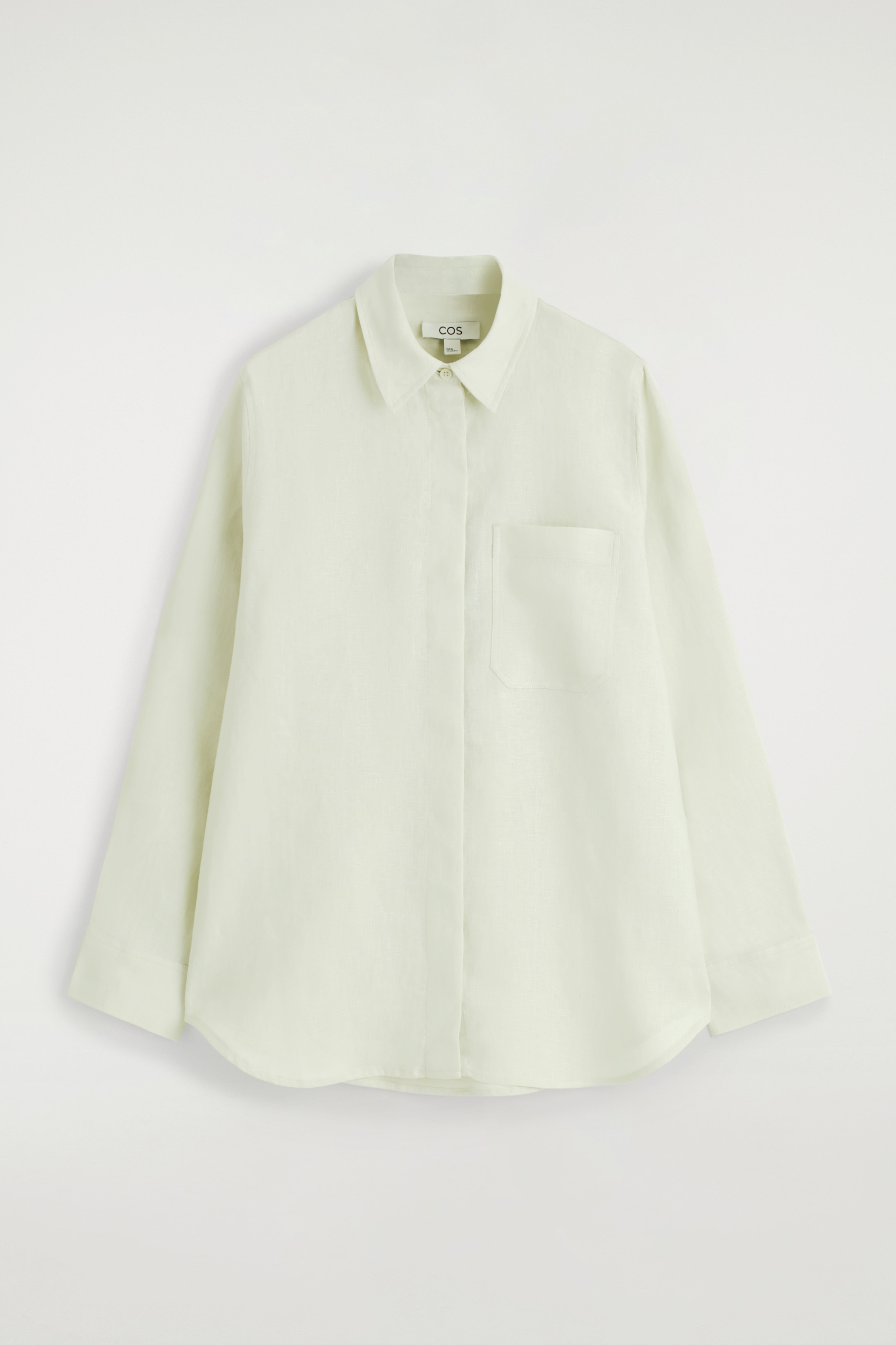OVERSIZE-SKJORTA I LINNE - LJUSGRÖN