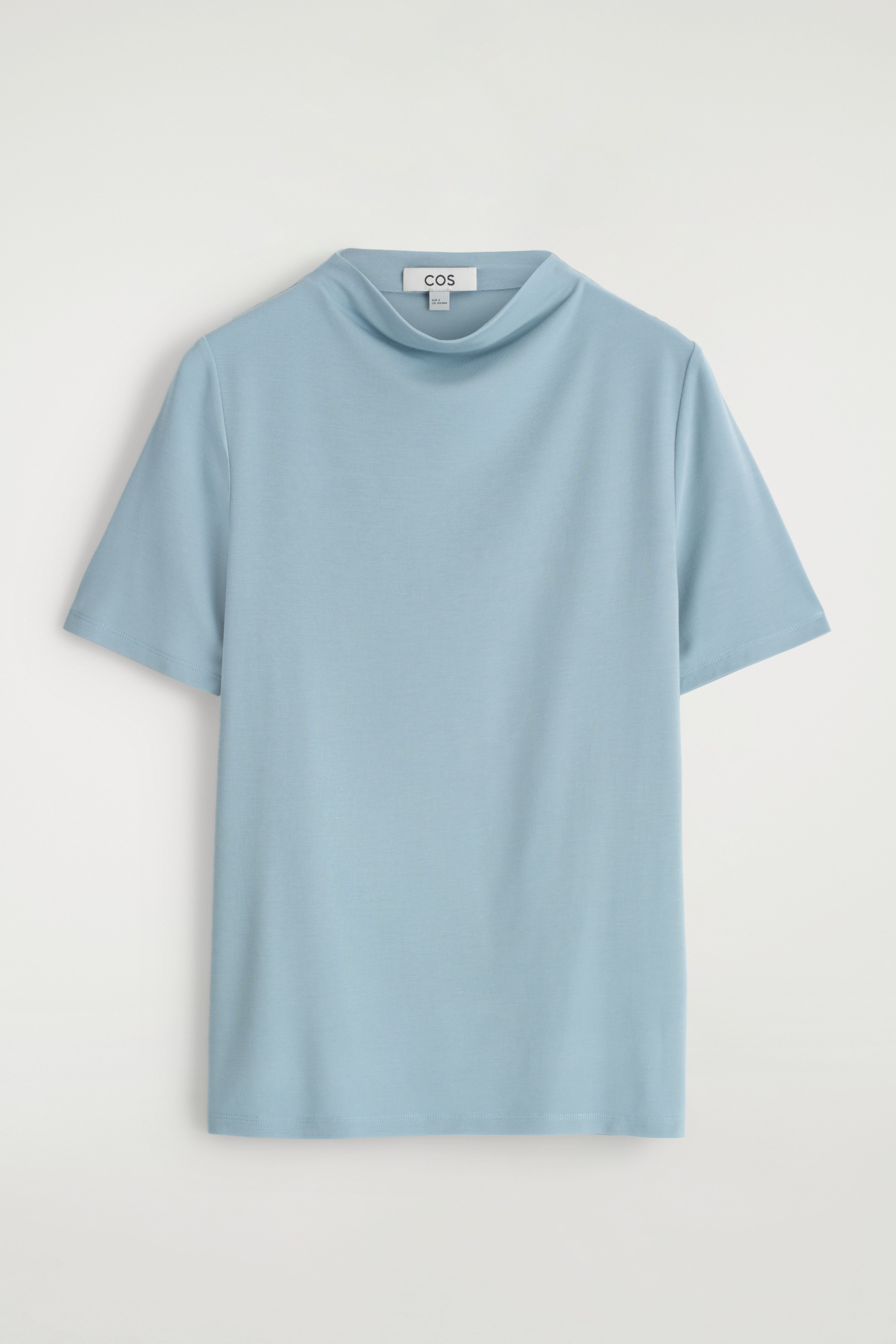 T-SHIRT IN JERSEY DRAPPEGGIATA - BLU ACCIAIO