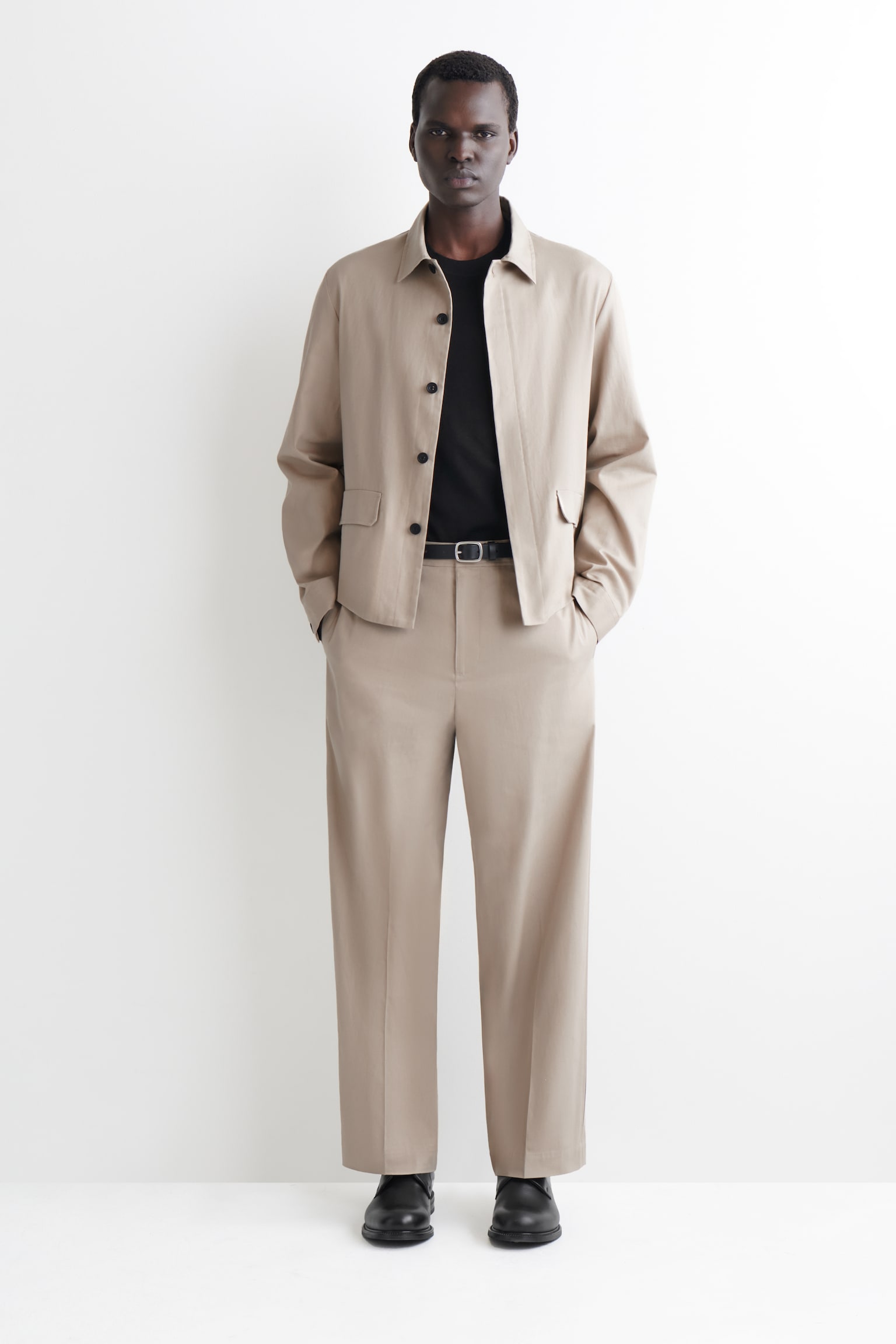 LOCKERE HEMDJACKE AUS BAUMWOLL-LEINEN-MIX - BEIGE/NAVYBLAU - 10