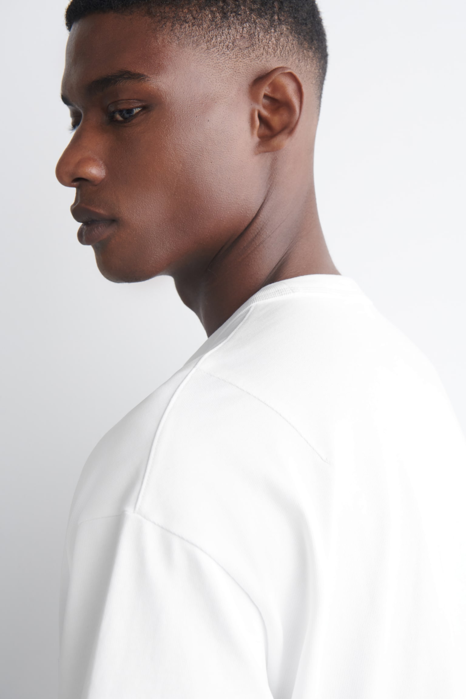 Oversized T-shirt van zwaar katoen - WIT/Lichtblauw - 3