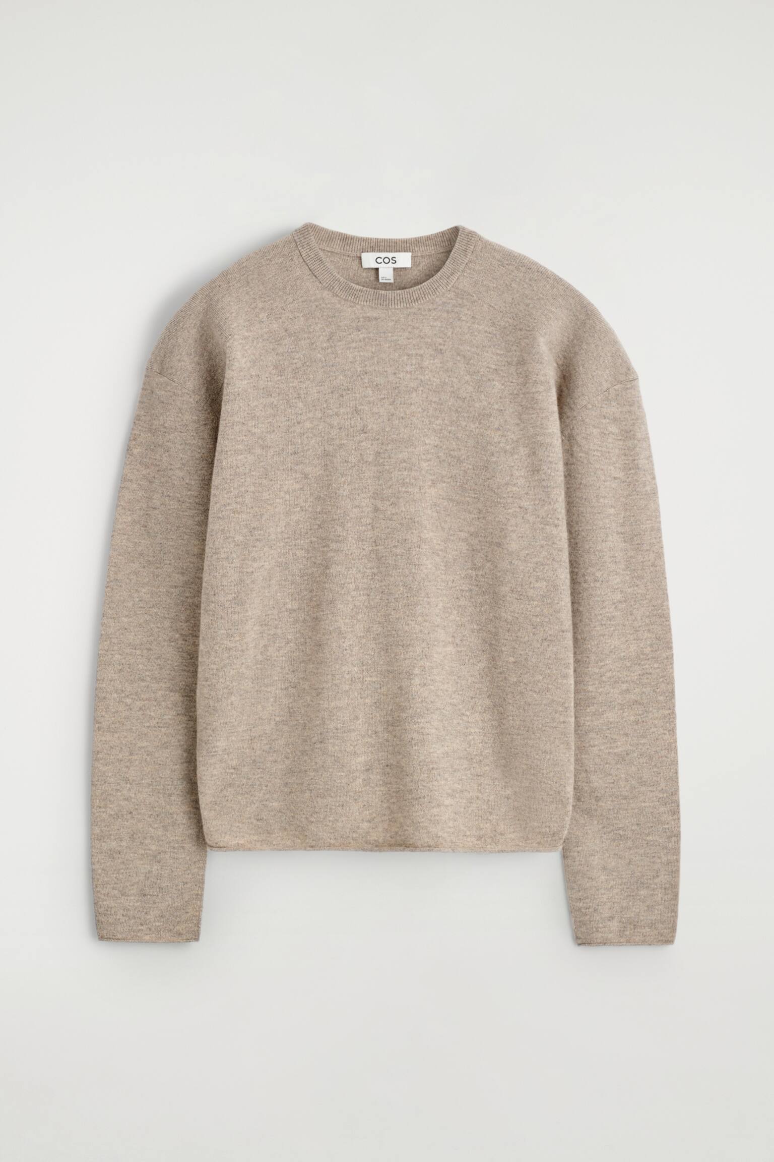 PULLOVER AUS MERINOWOLLE MIT RUNDHALSAUSSCHNITT - BEIGE MELIERT/ORANGE - 2